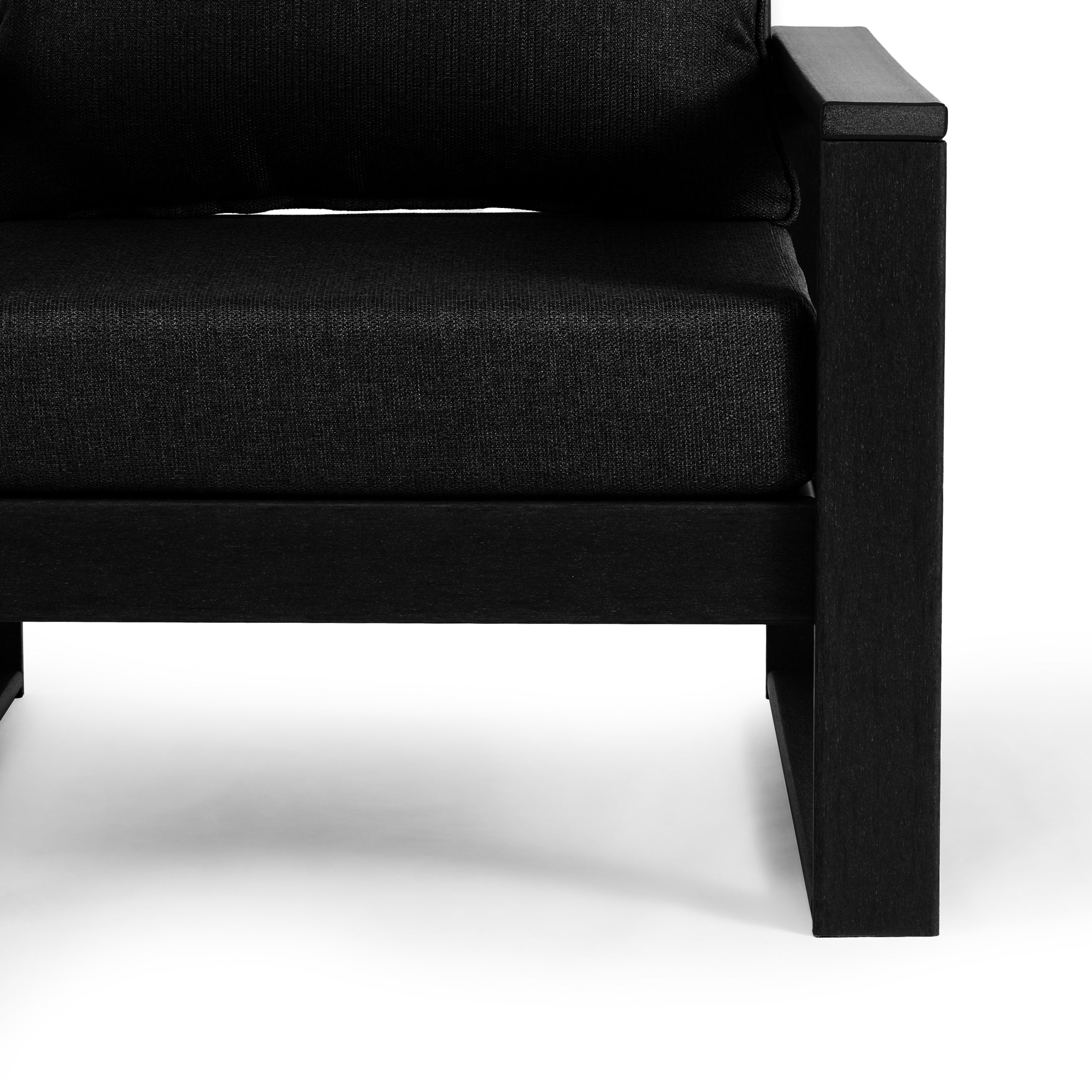 Rockaway Outdoor HDPE All-Weather Modern Patio Loveseat with Waterproof Cushions