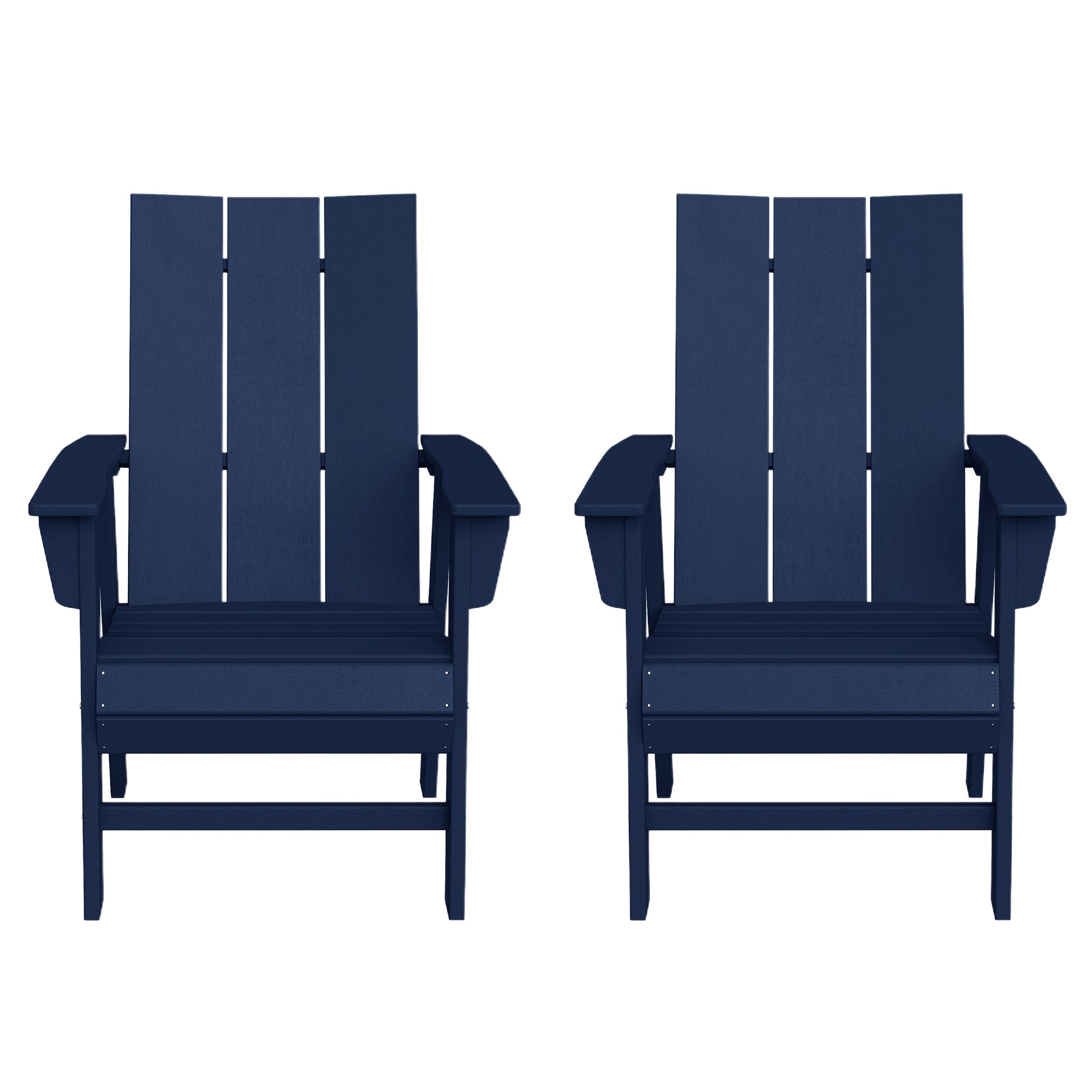 Palms Outdoor Patio HDPE Plastic Modern Adirondack Dining Chairs (Set of 2)