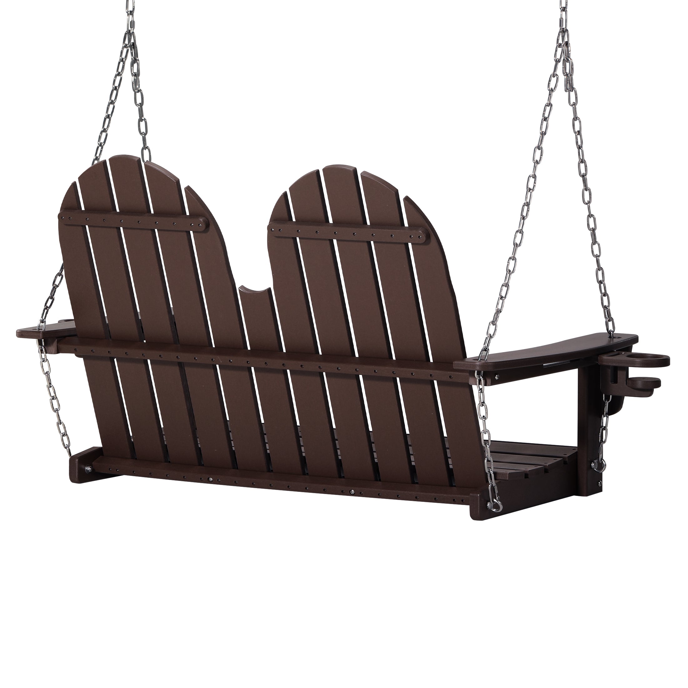 Savannah 4ft Outdoor HDPE Poly Farmhouse Hanging Porch Swing With Cup Holders