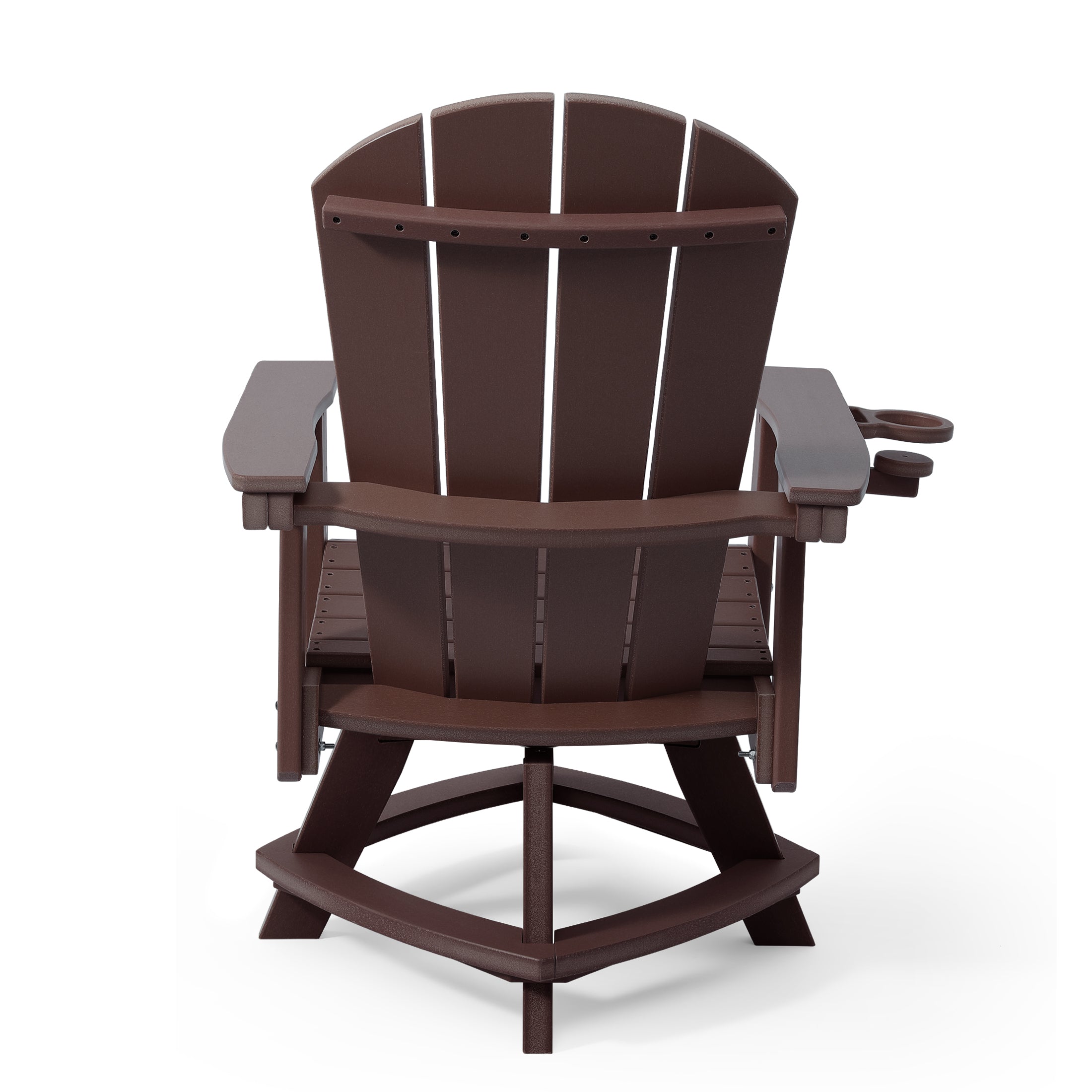 Paradise Outdoor HDPE Swivel Adirondack Patio Dining Chair With Cup Holder