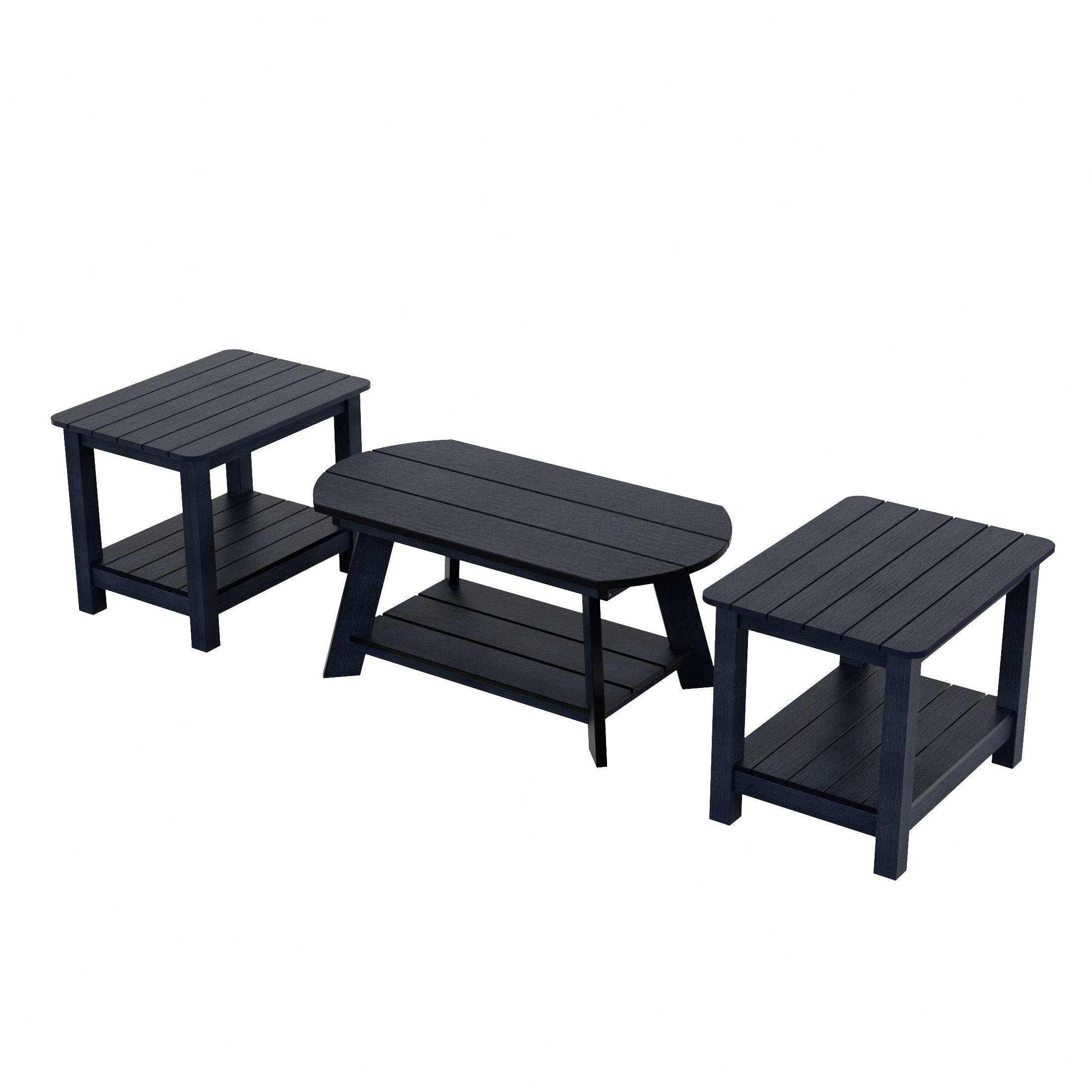 Florence 3-Piece HIPS Outdoor Adirondack Coffee Table and Two Side Table Set