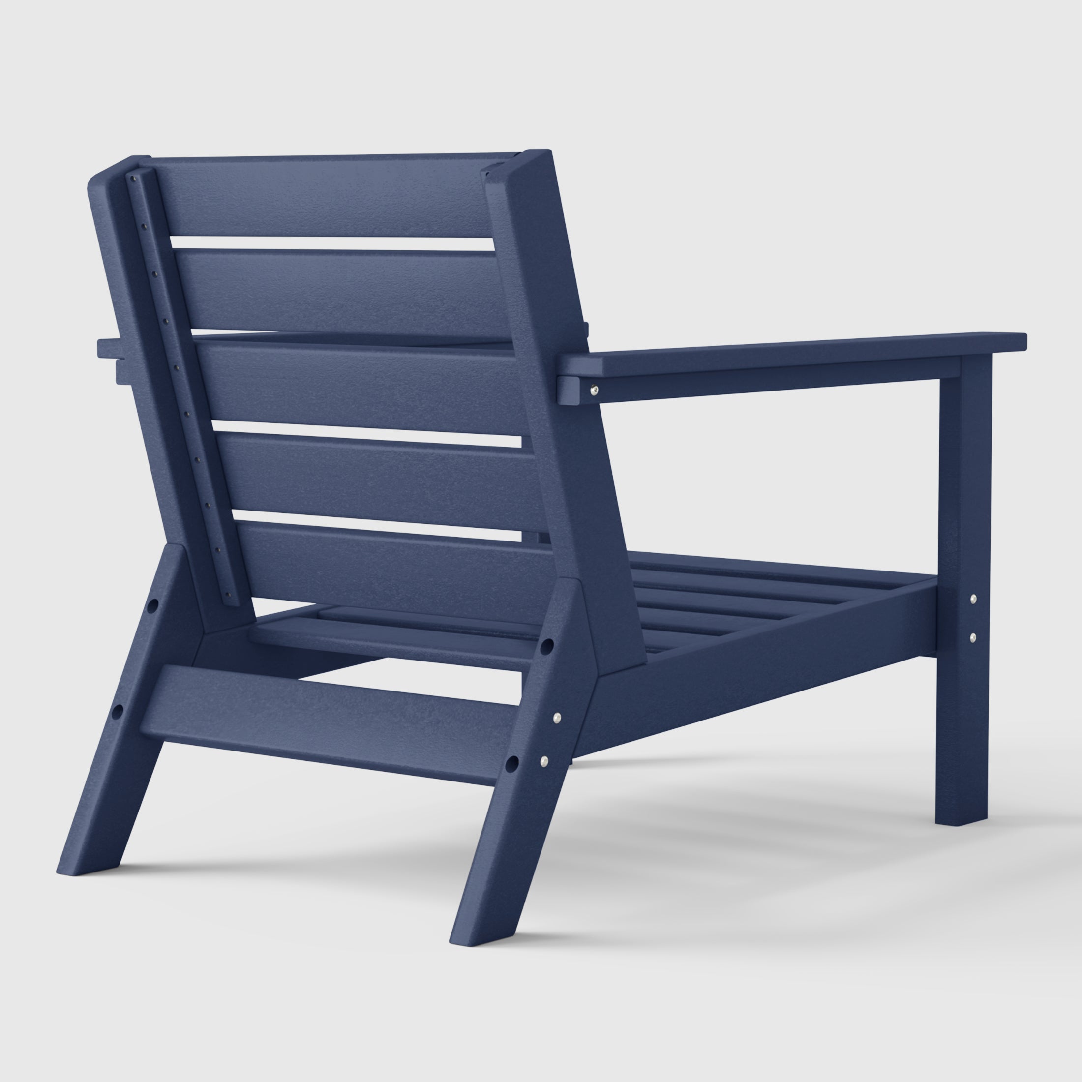 Portsmouth Outdoor Modern HDPE Patio Club Chair with Deep Seat Cushions