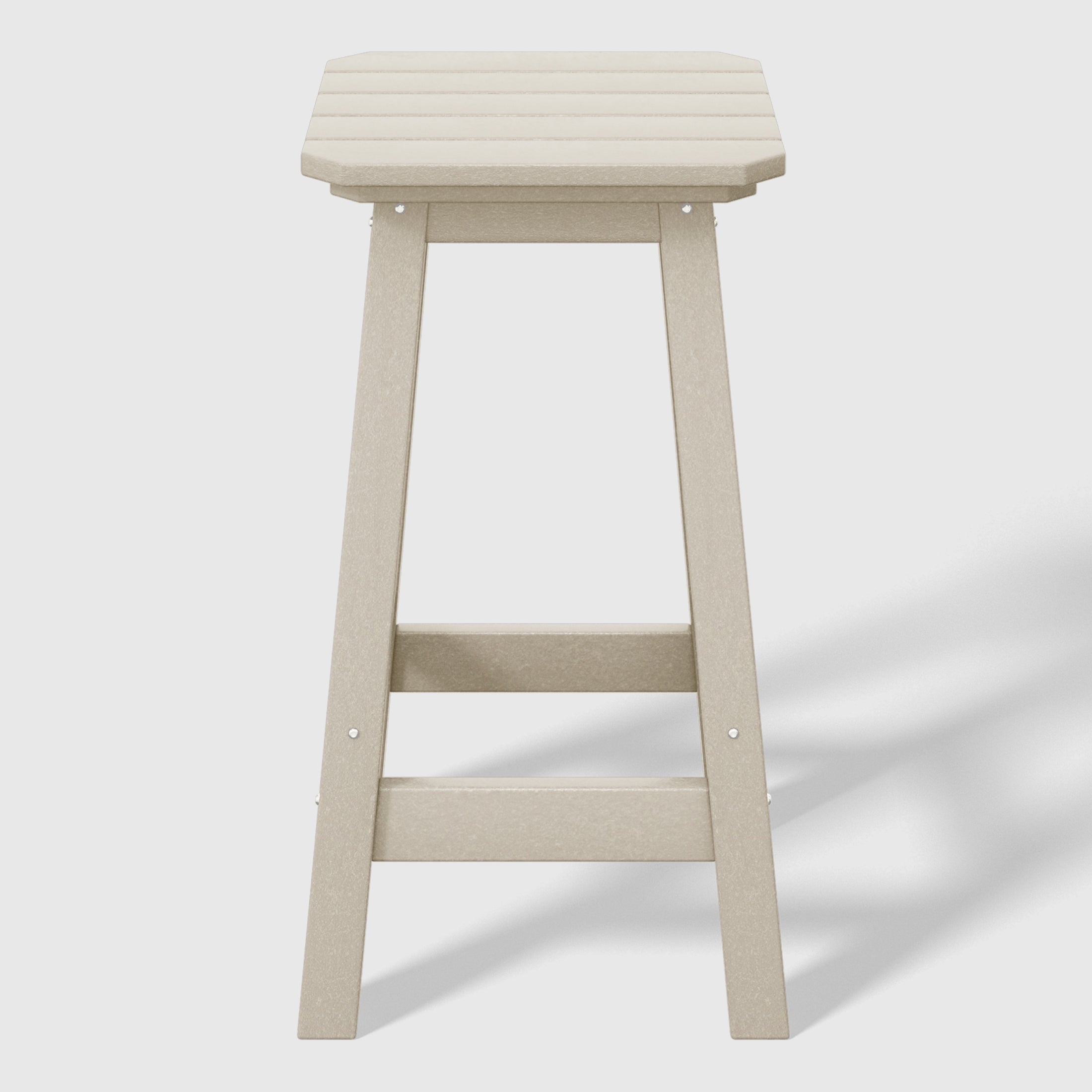 Paradise 24" HDPE Outdoor Patio Counter High Backless Square Bar Stools Set of 2