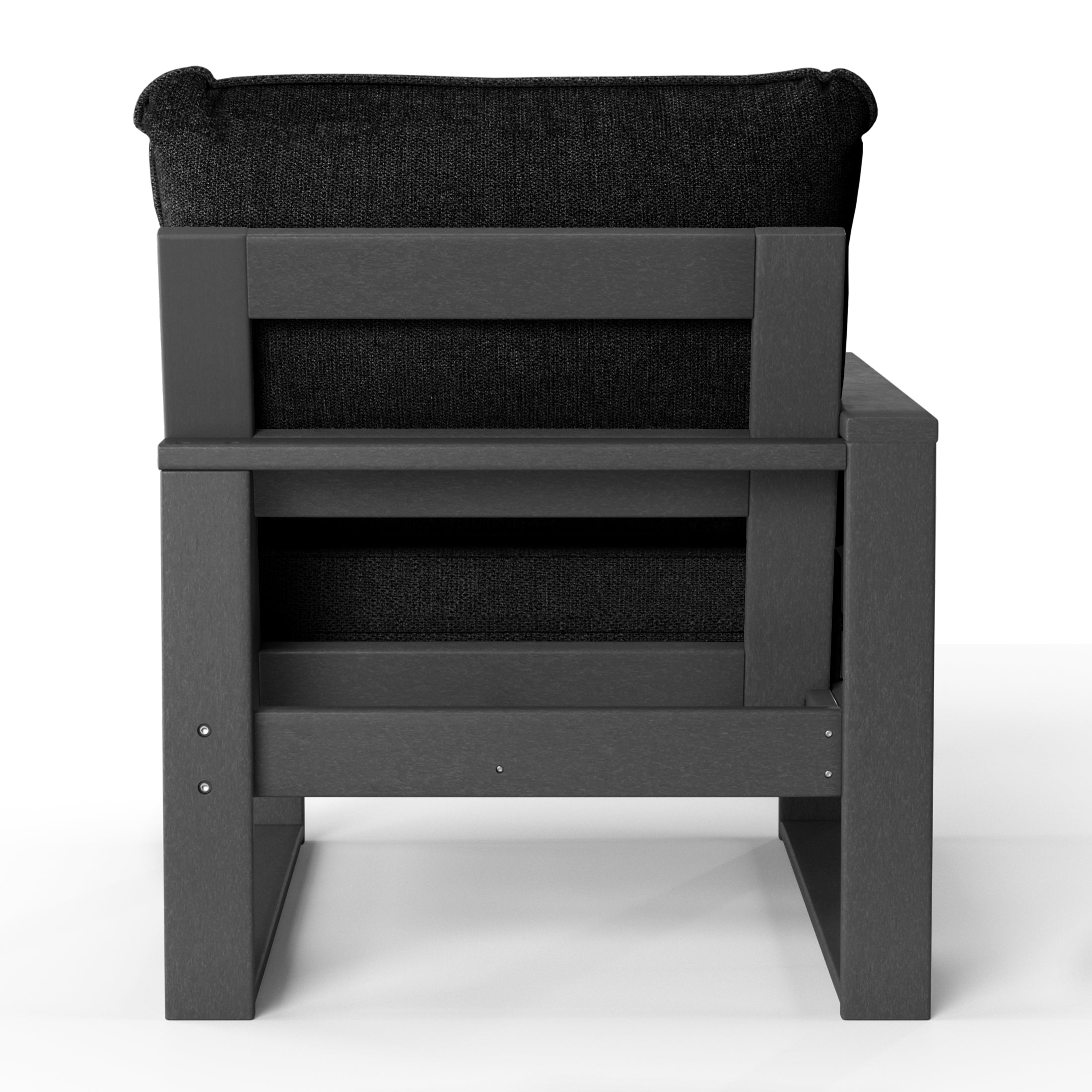 Rockaway Outdoor HDPE All-Weather Modern Patio Loveseat with Waterproof Cushions