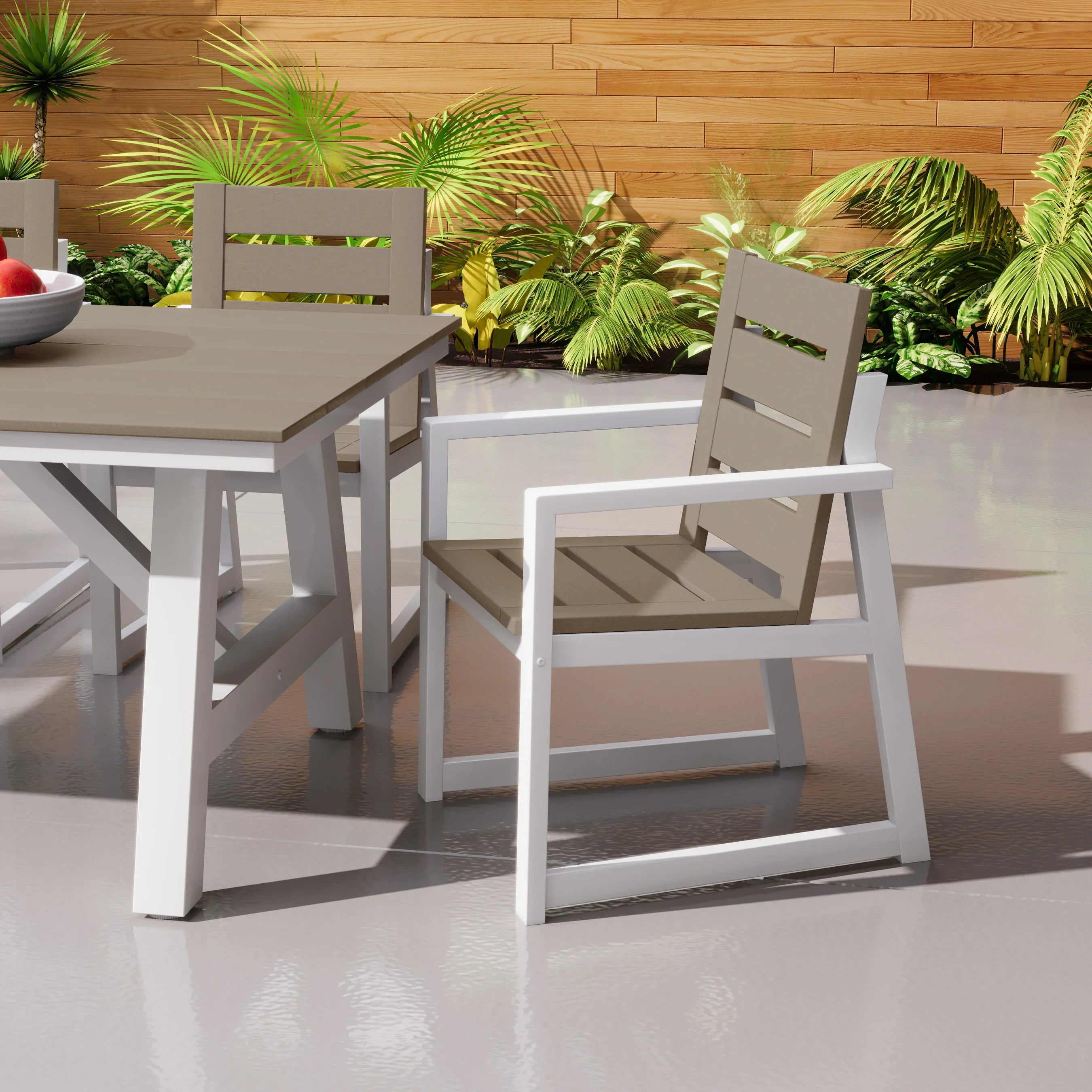 Stinson HDPE Outdoor Patio Dining Arm Chair