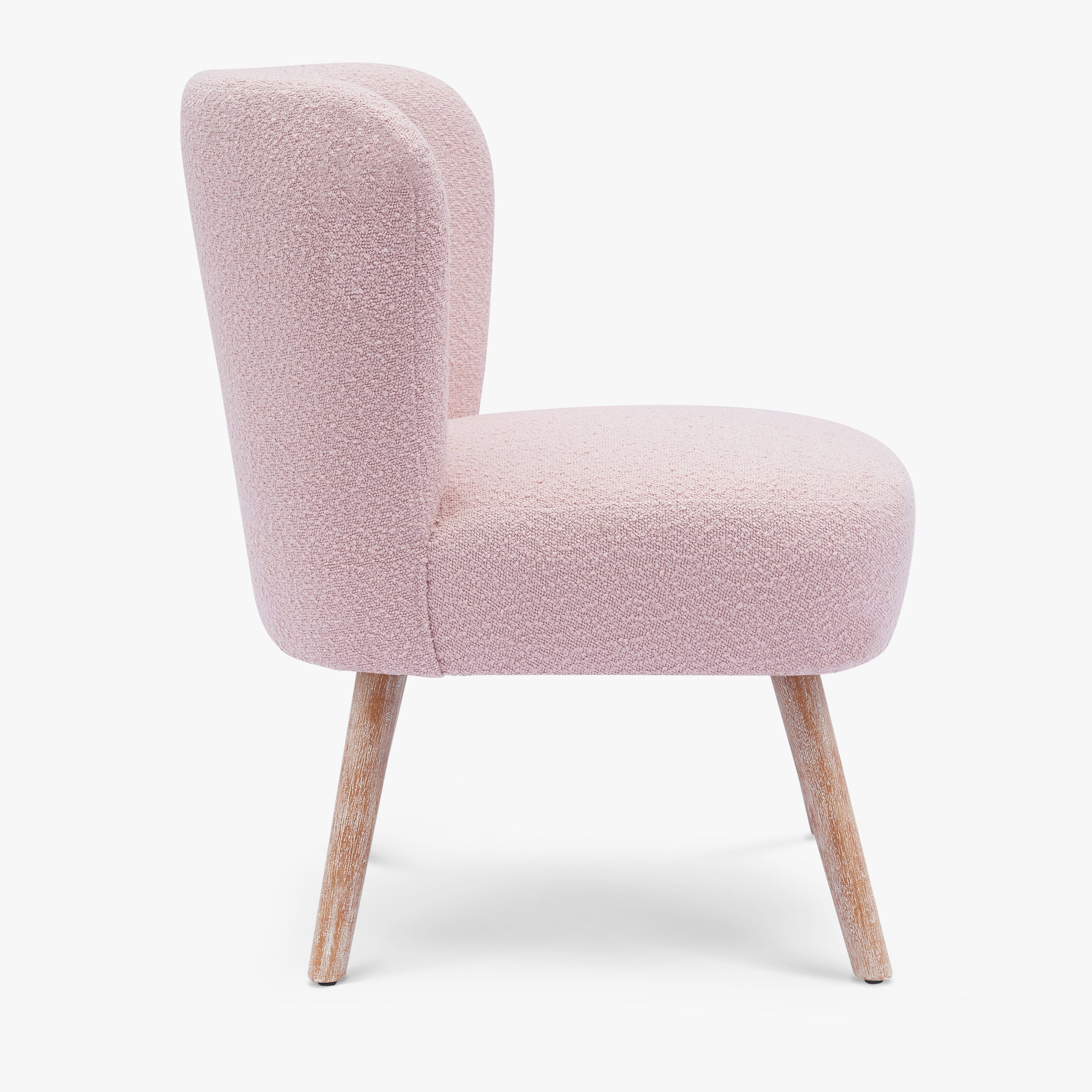 Amélie 4-Piece Set Mid-Century Boucle Accent Chairs with Ottoman Foot Stools