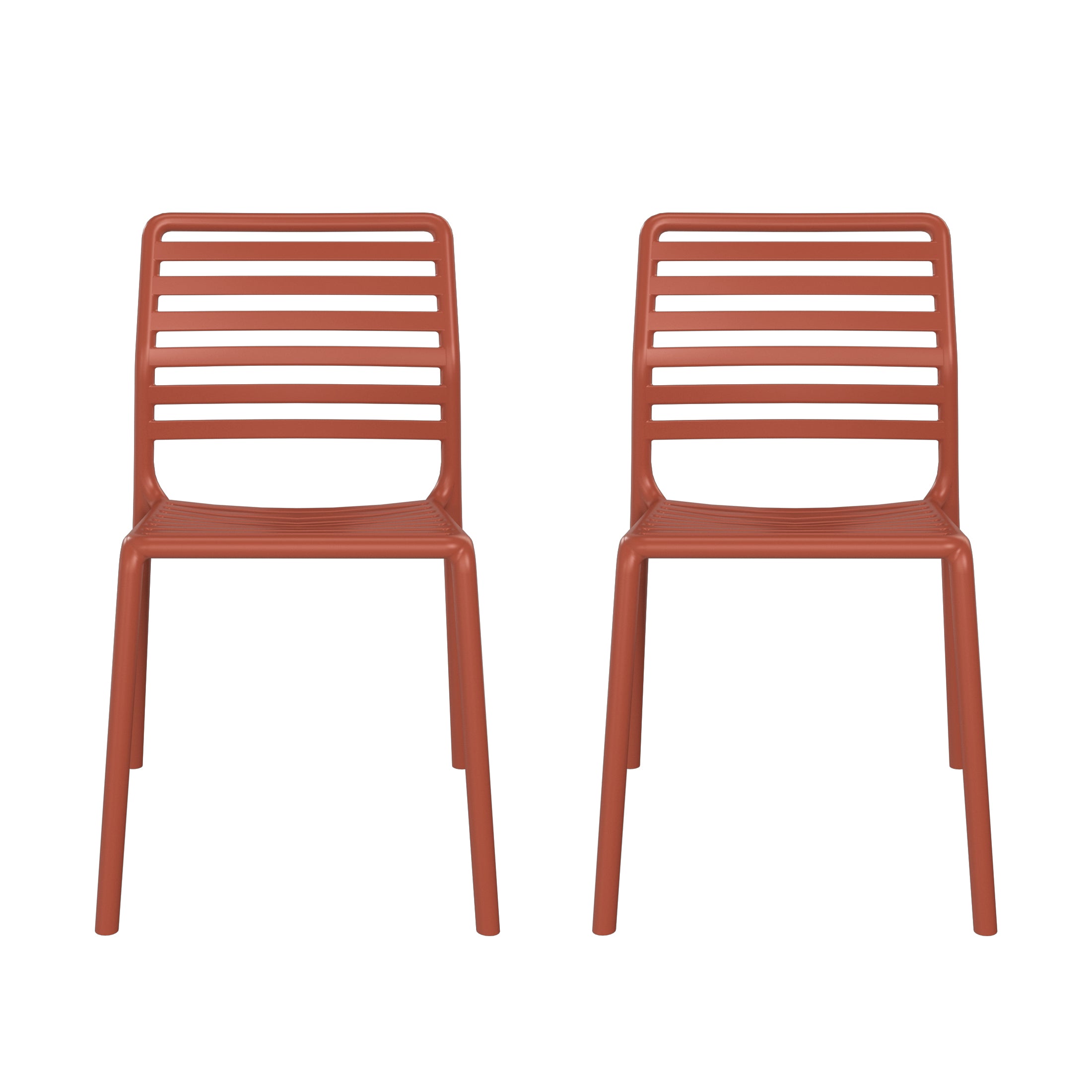 Sunshine Outdoor Stackable Polypropylene Plastic Resin Dining Side Chairs (Set of 2)