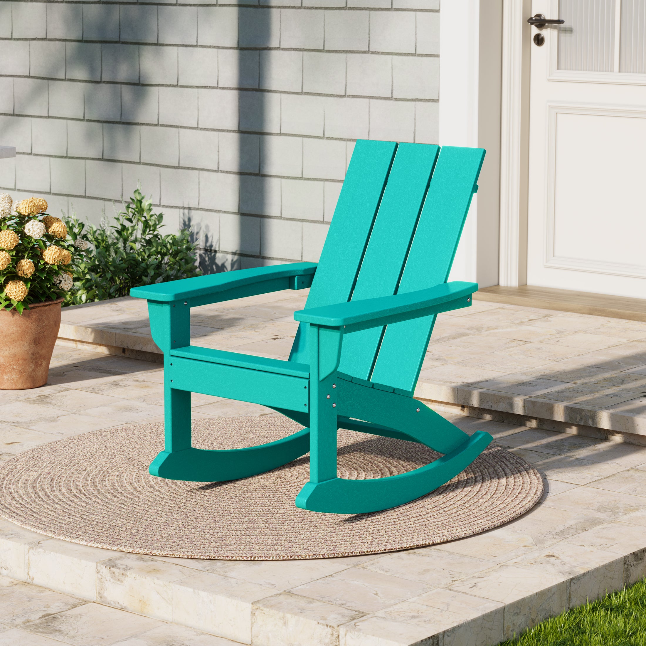 Palms Outdoor Patio Modern Adirondack Rocking Chair
