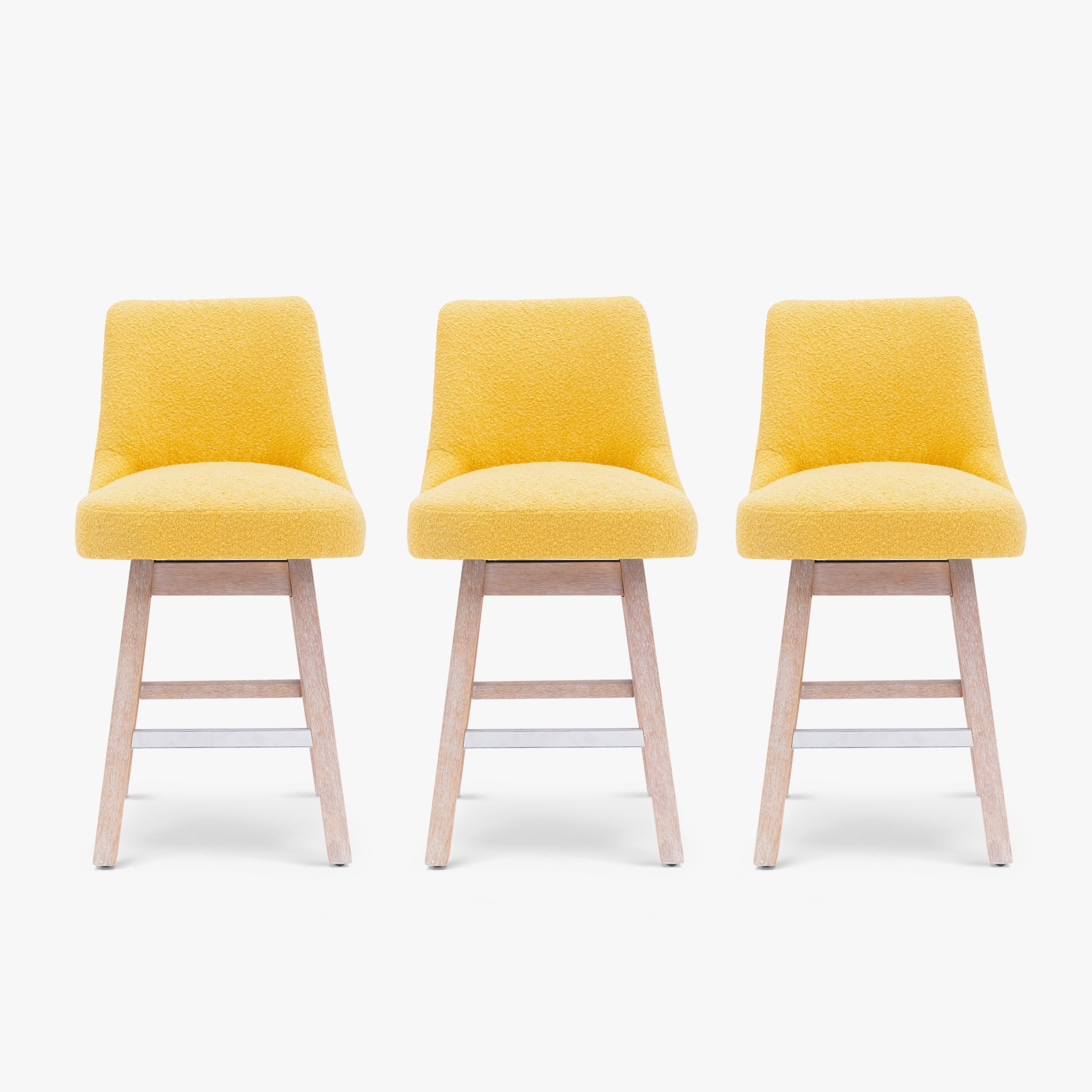 Amélie 26" Upholstered Swivel Counter Height Bar Stools (Set of 3)