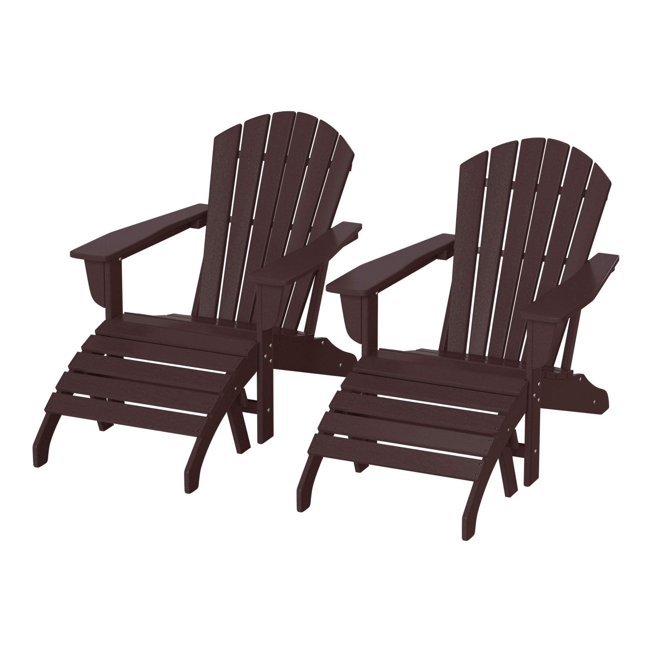 Portside Outdoor Adirondack Chair With Ottoman 4-Piece Set