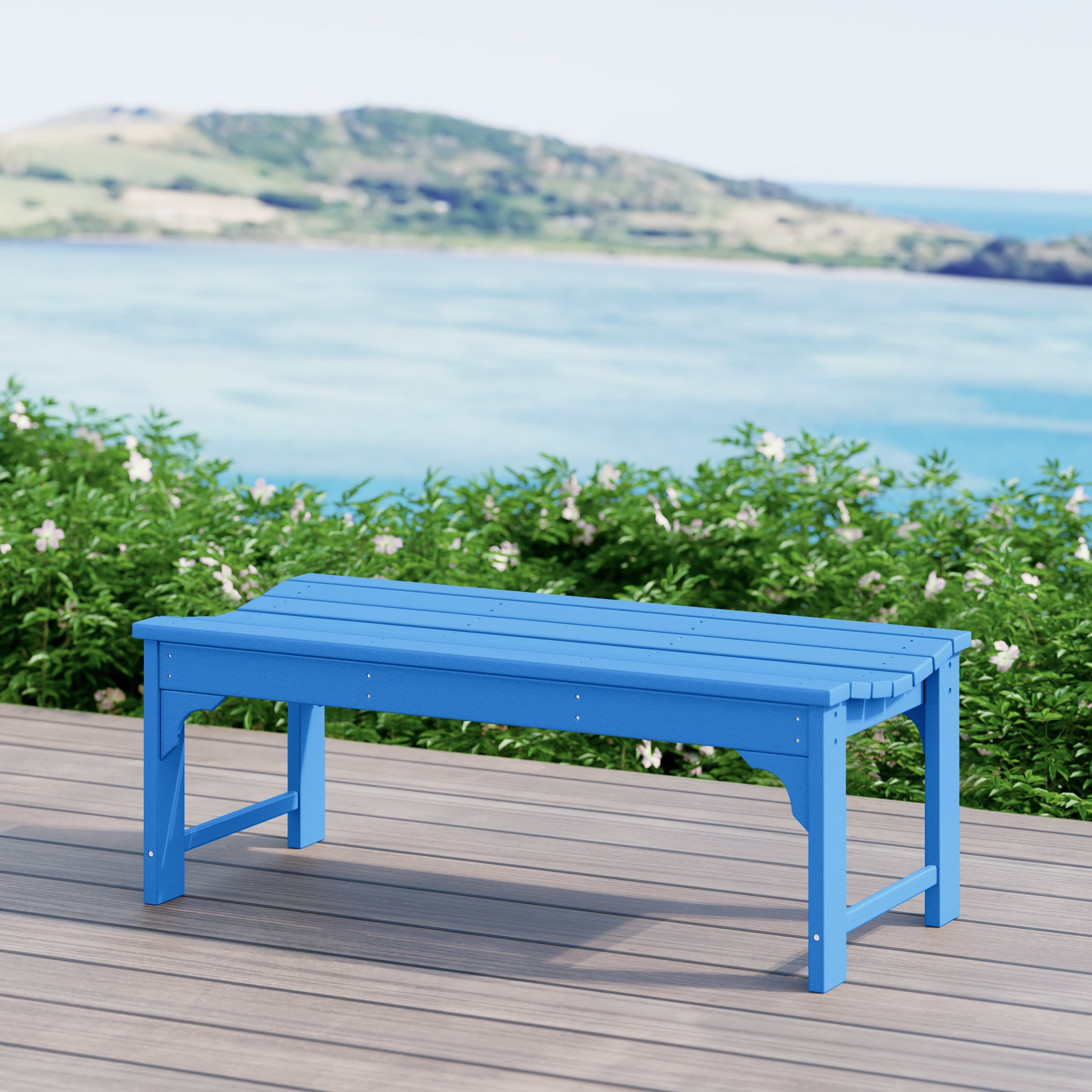 Paradise Westintrends 48" length backless Poly Westin Trendsod Outdoor / Garden bench