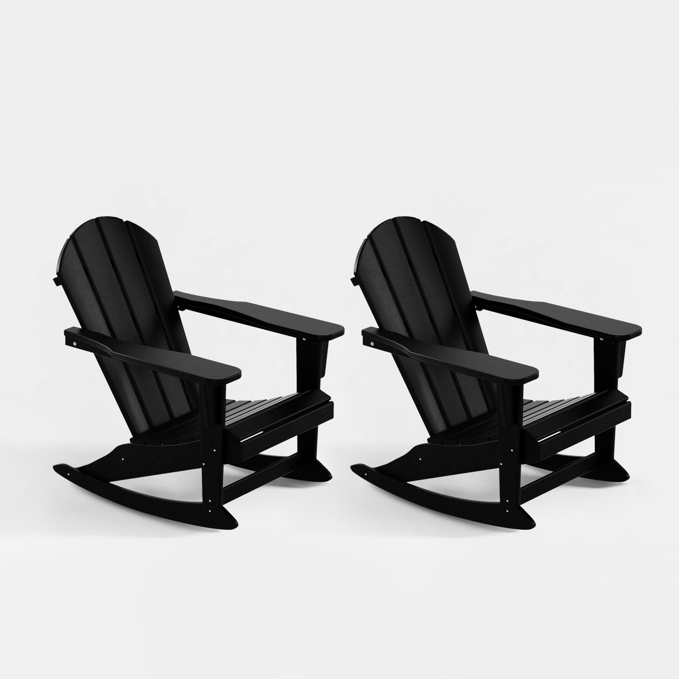PARADISE Outdoor Patio Porch Rocking Chairs (Set of 2), Black