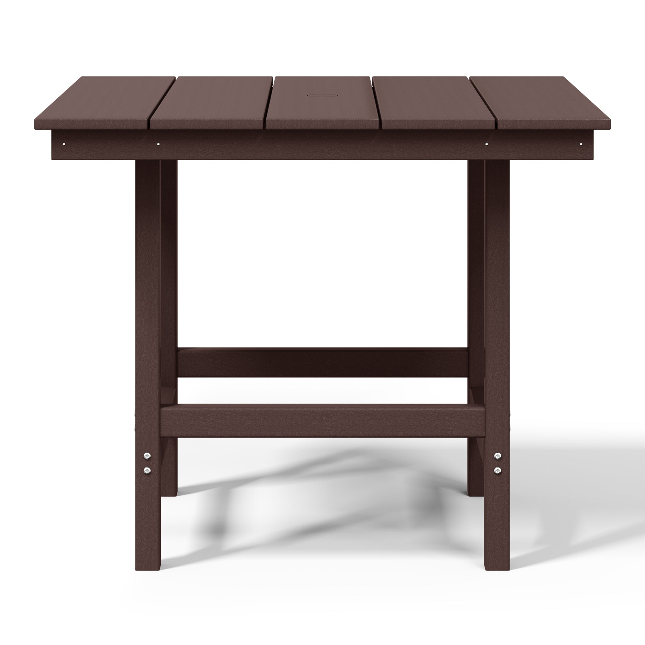 Palms Outdoor HDPE 36" Square Patio Dining Table with Umbrella Hole