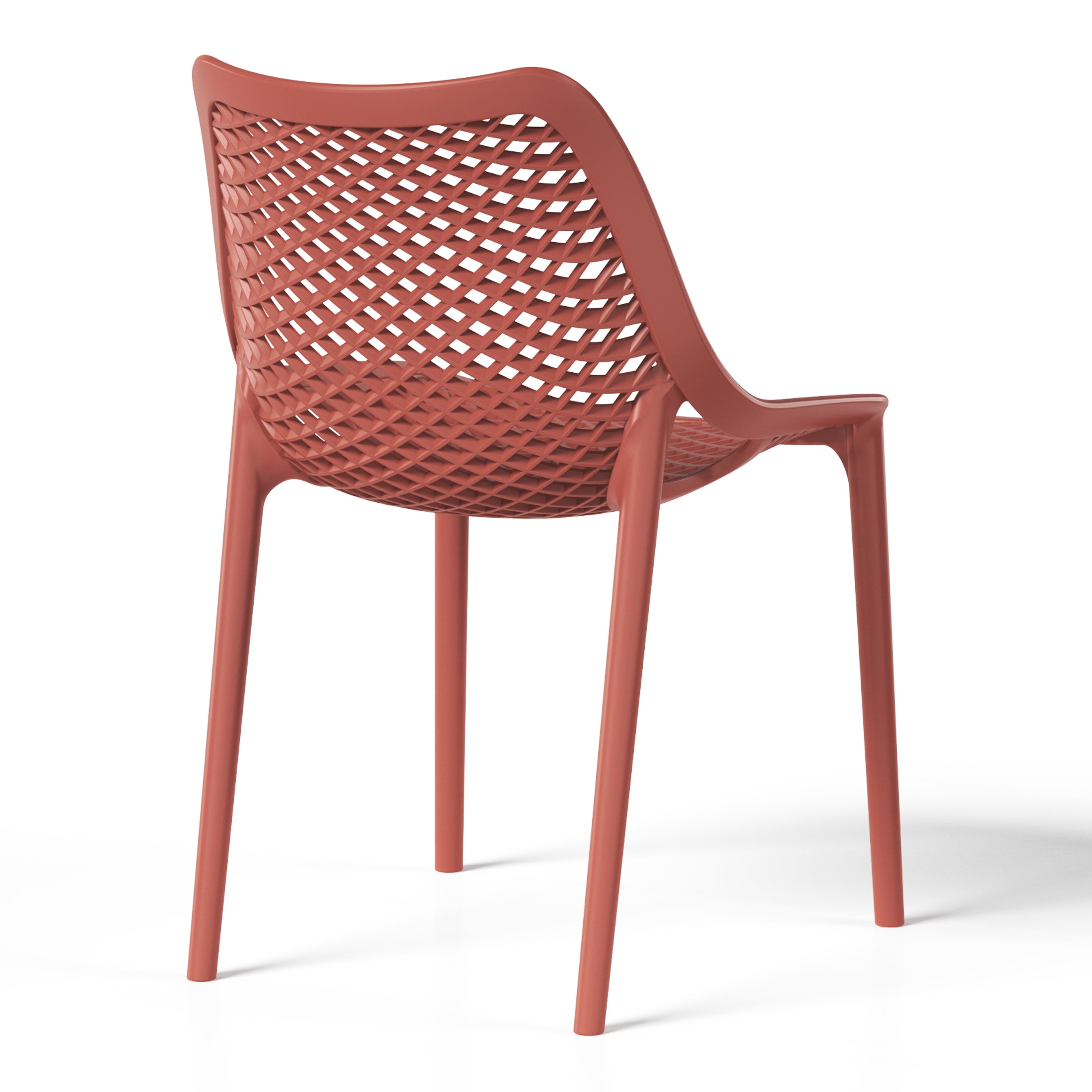 Sunshine Outdoor Stackable Modern Plastic Dining Chairs (Set of 2