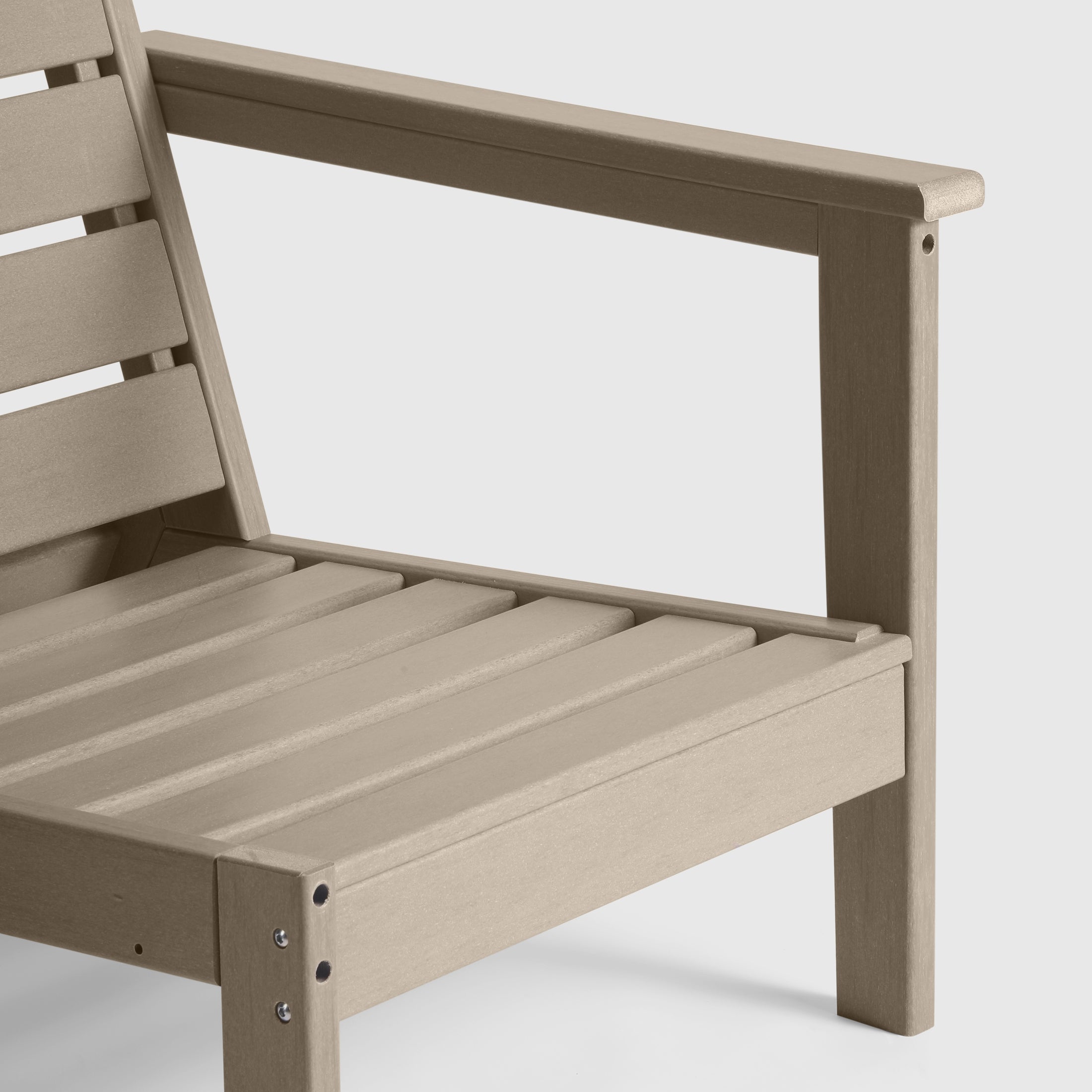 Portsmouth Outdoor Modern HDPE Patio Club Chair with Deep Seat Cushions