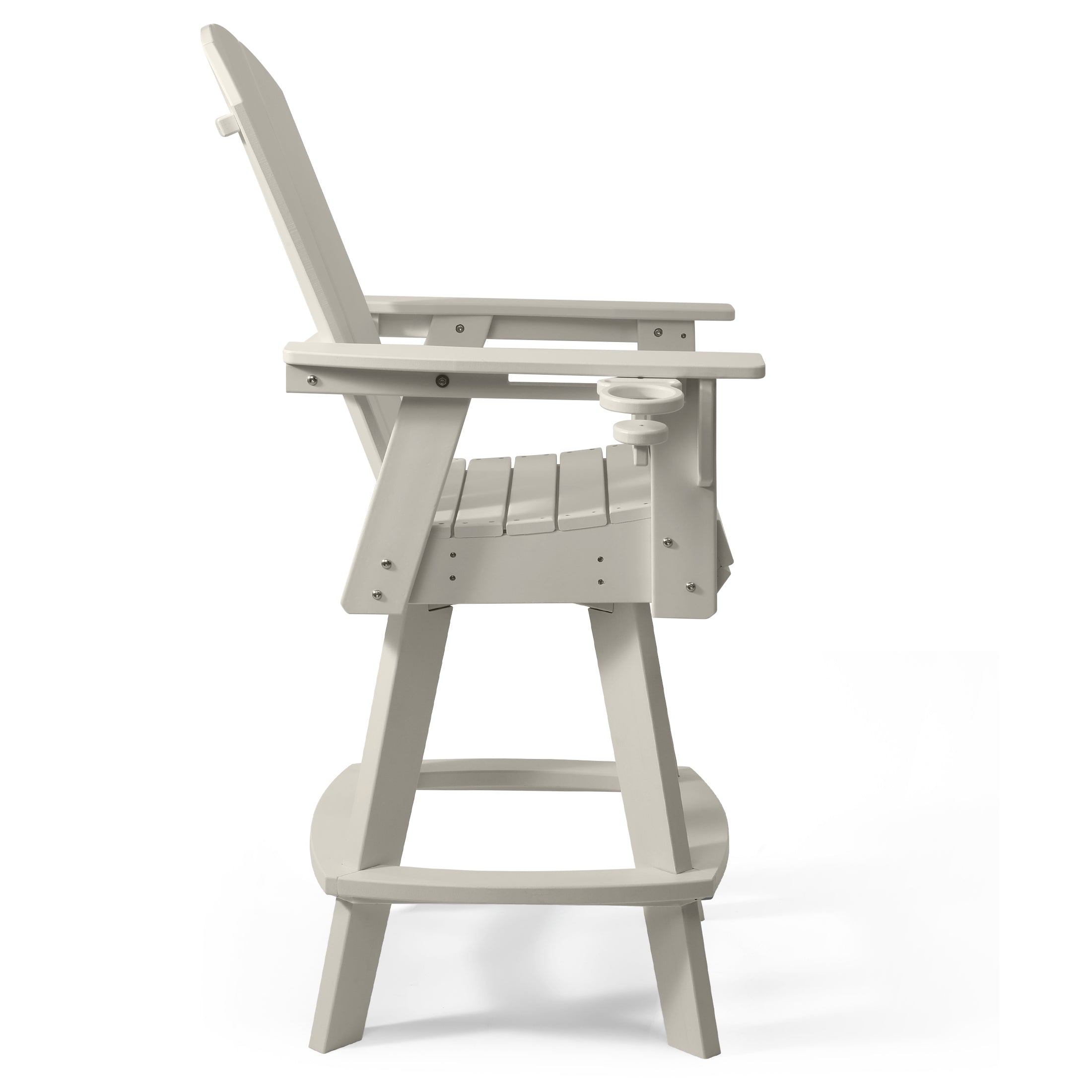 Paradise Outdoor HDPE Swivel Adirondack Bar Height Chair With Cup Holder