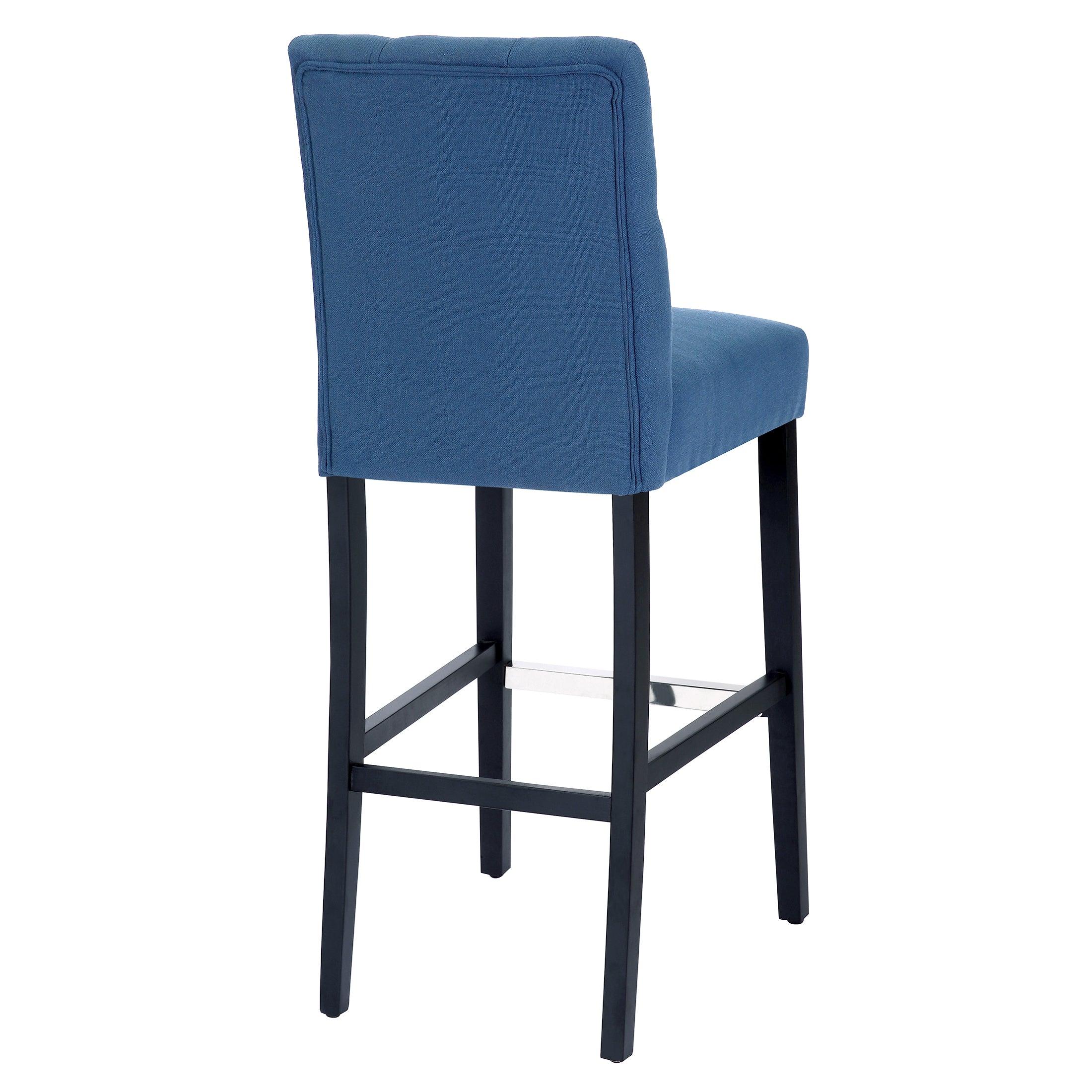 Jameson 29" Linen Fabric Tufted Upholstered Bar Stool (Set of 3) - Costaelm