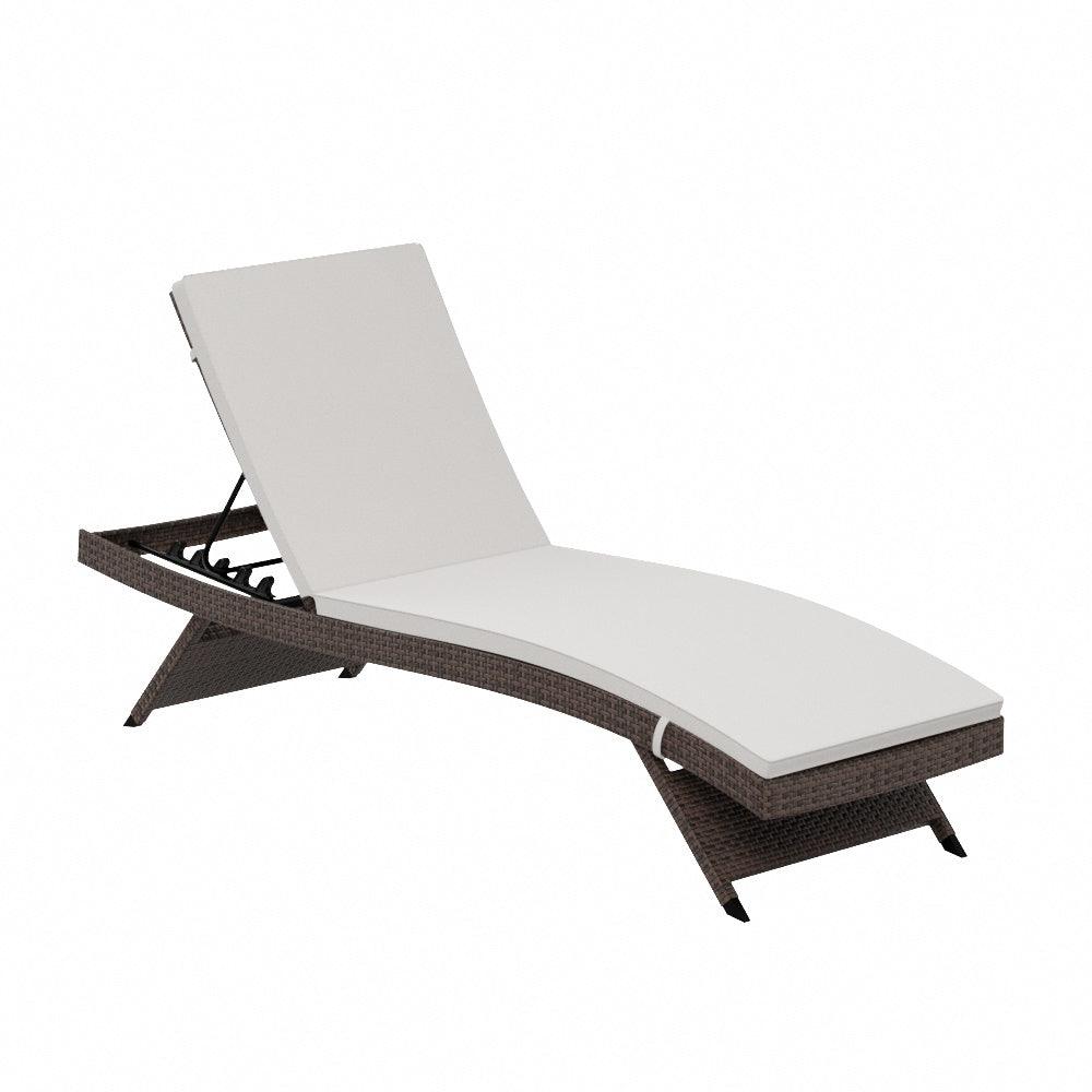 Bahama Brown Rattan Wicker Outdoor Chaise Lounges with Cushion Included (Set of 2) - Costaelm