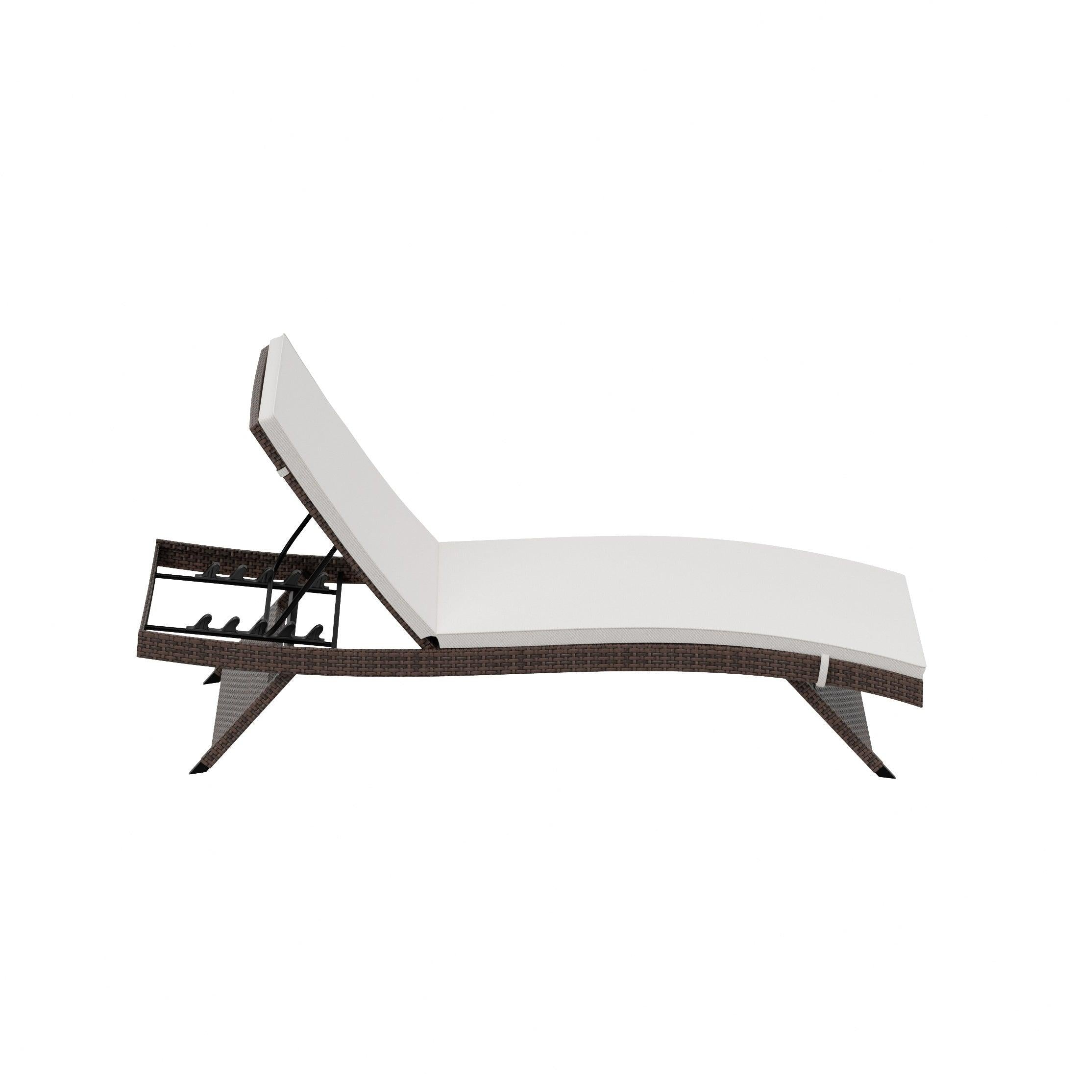 Bahama Brown Rattan Wicker Outdoor Chaise Lounges with Cushion Included (Set of 2) - Costaelm