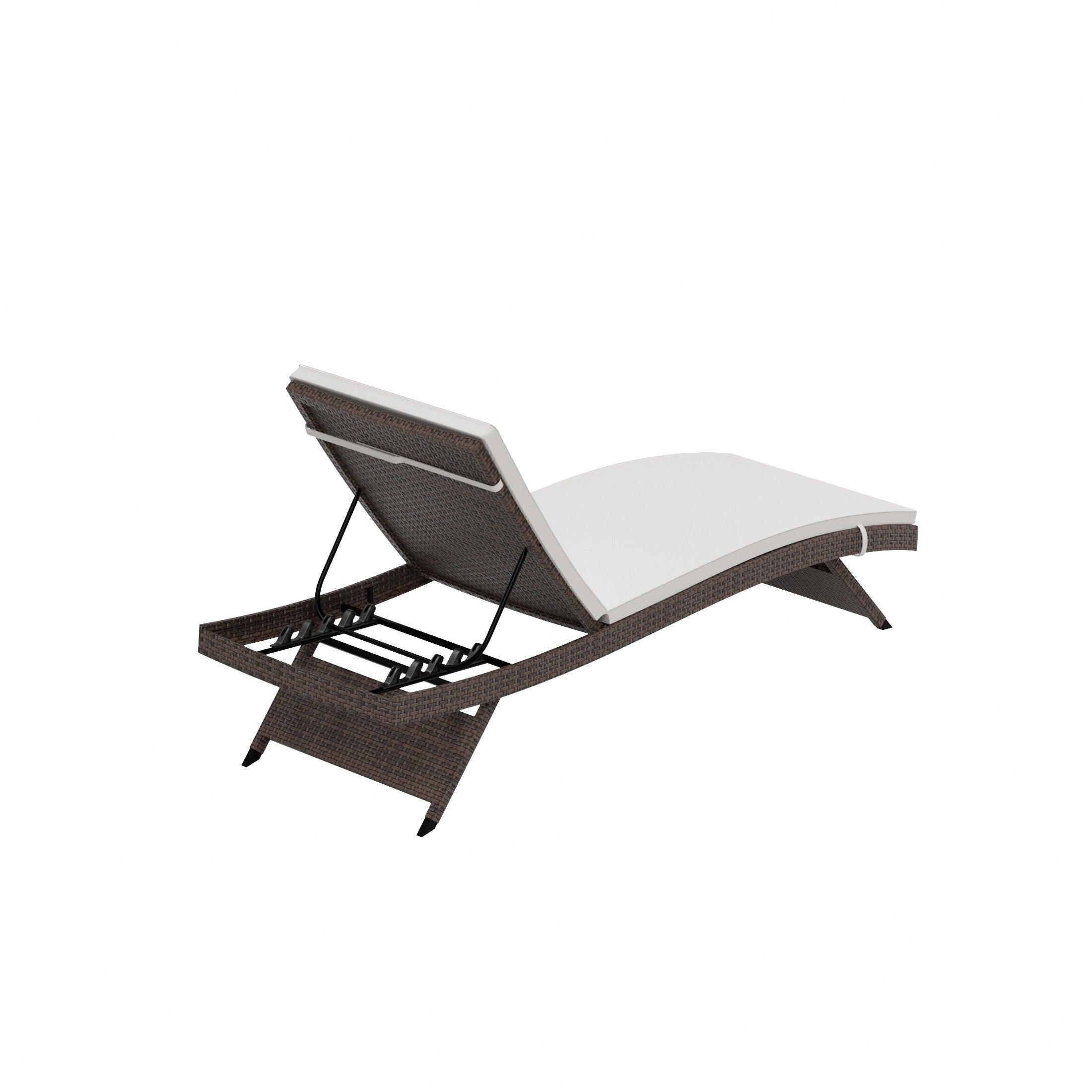 Bahama Brown Rattan Wicker Outdoor Chaise Lounges with Cushion Included (Set of 2) - Costaelm