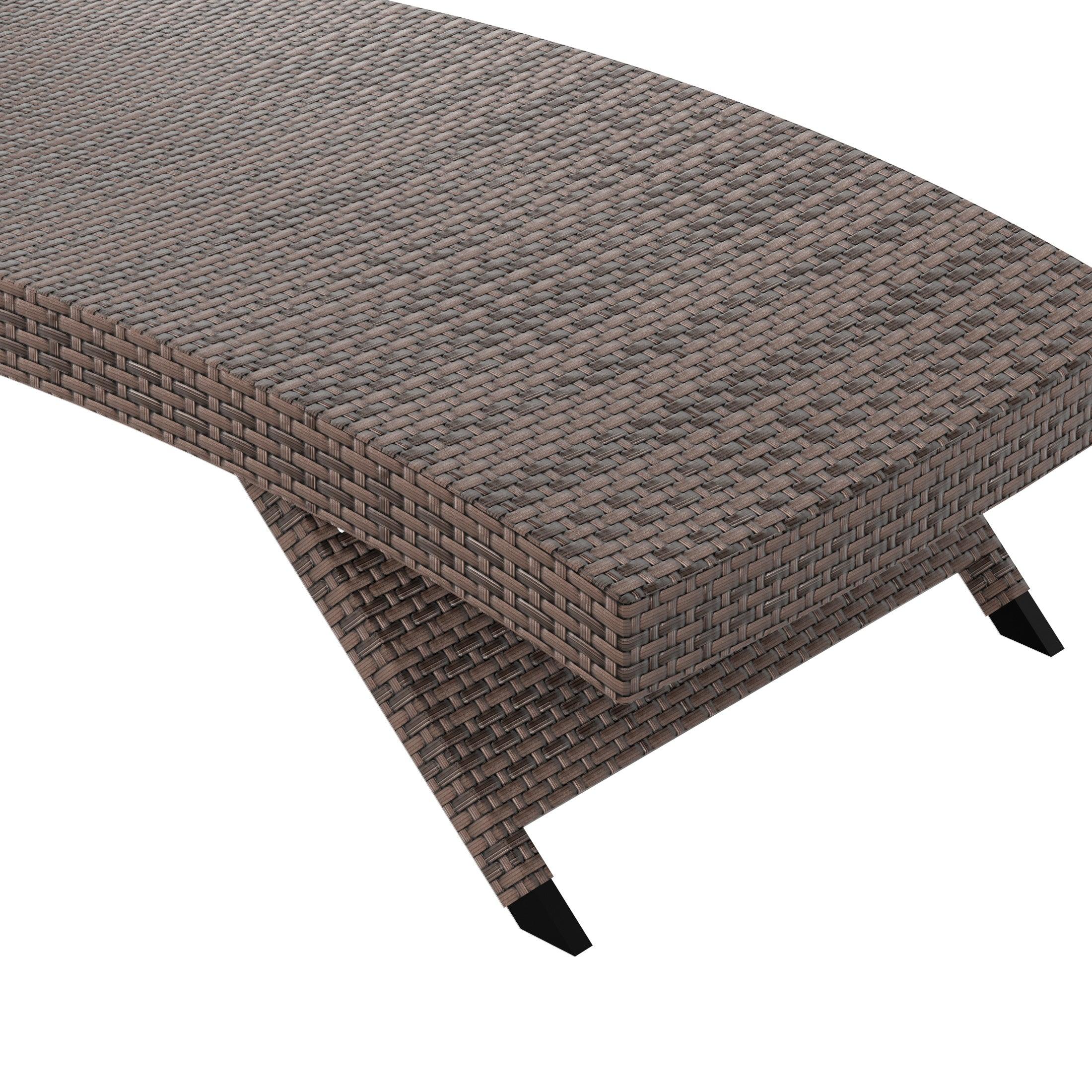 Bahama Brown Wicker Rattan Outdoor Chaise Lounge Chairs (Set of 2) - Costaelm