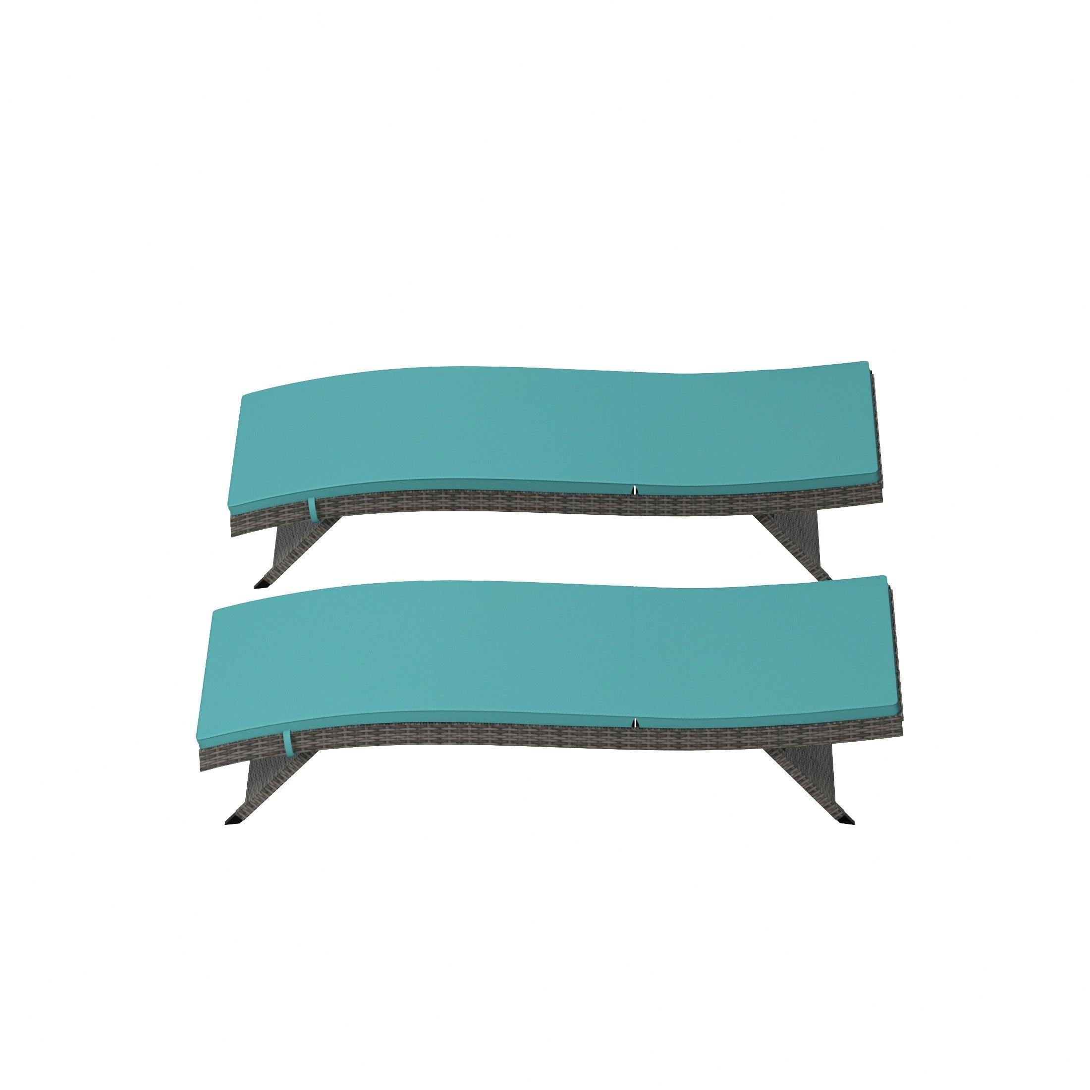 Bahama Gray Rattan Wicker Outdoor Chaise Lounges with Cushion Included (Set of 2) - Costaelm