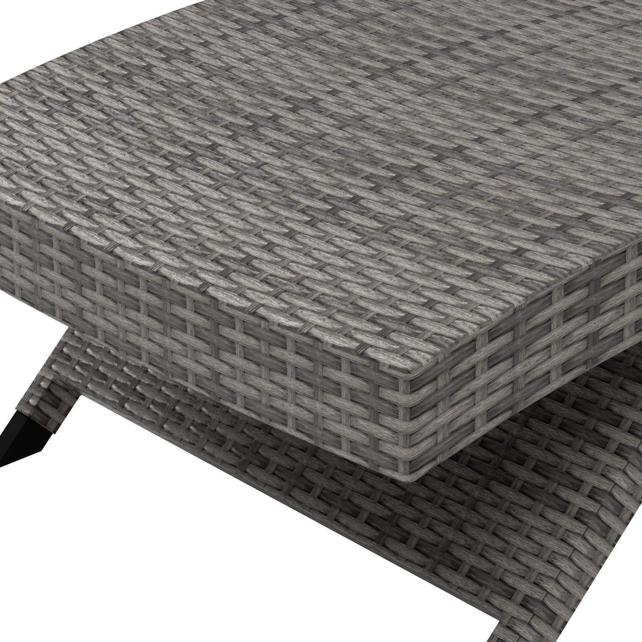 Bahama Gray Wicker Rattan Outdoor Chaise Lounge Chairs (Set of 2) - Costaelm