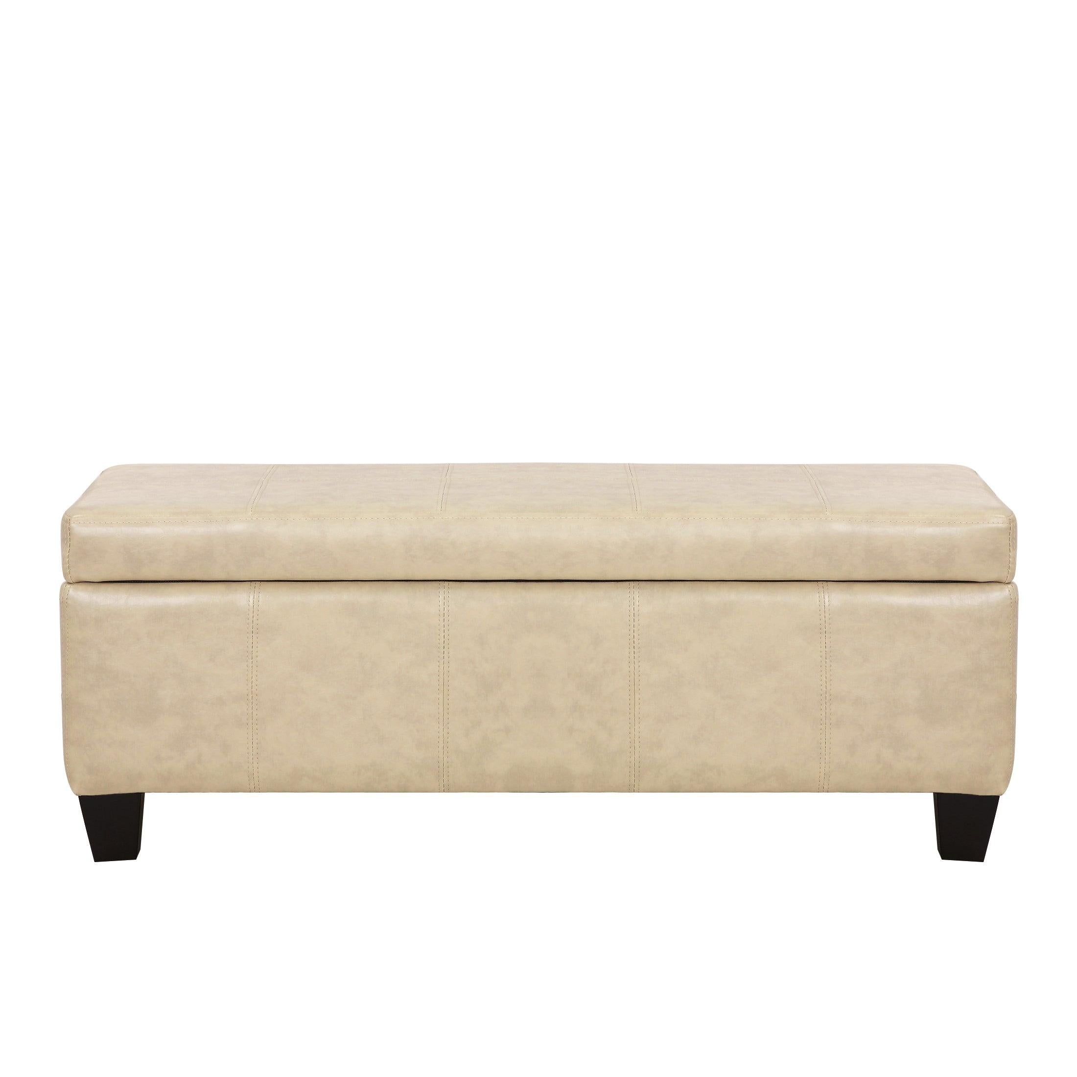 Baltimore Faux Leather Upholstered Storage Ottoman Bench - Costaelm