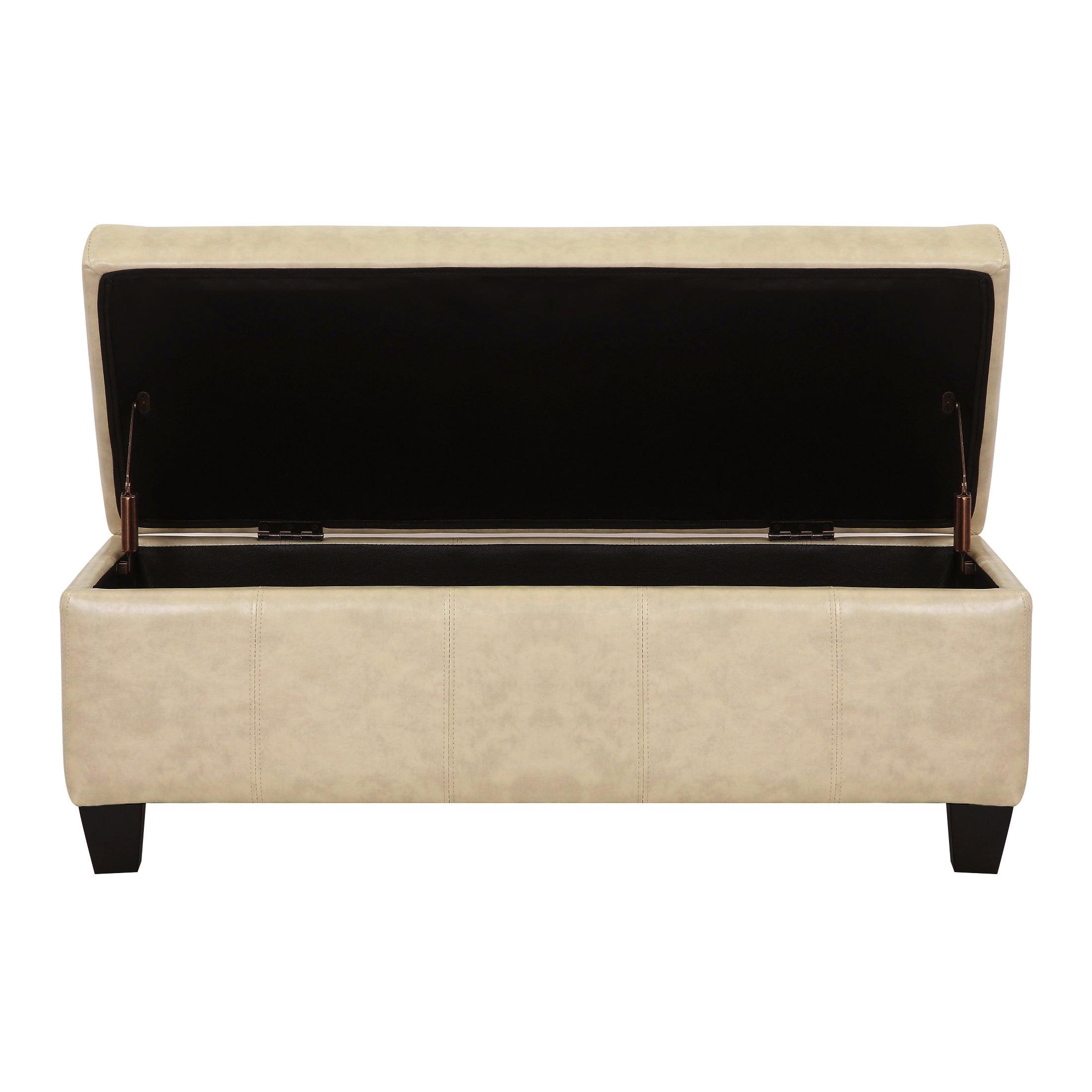 Baltimore Faux Leather Upholstered Storage Ottoman Bench - Costaelm