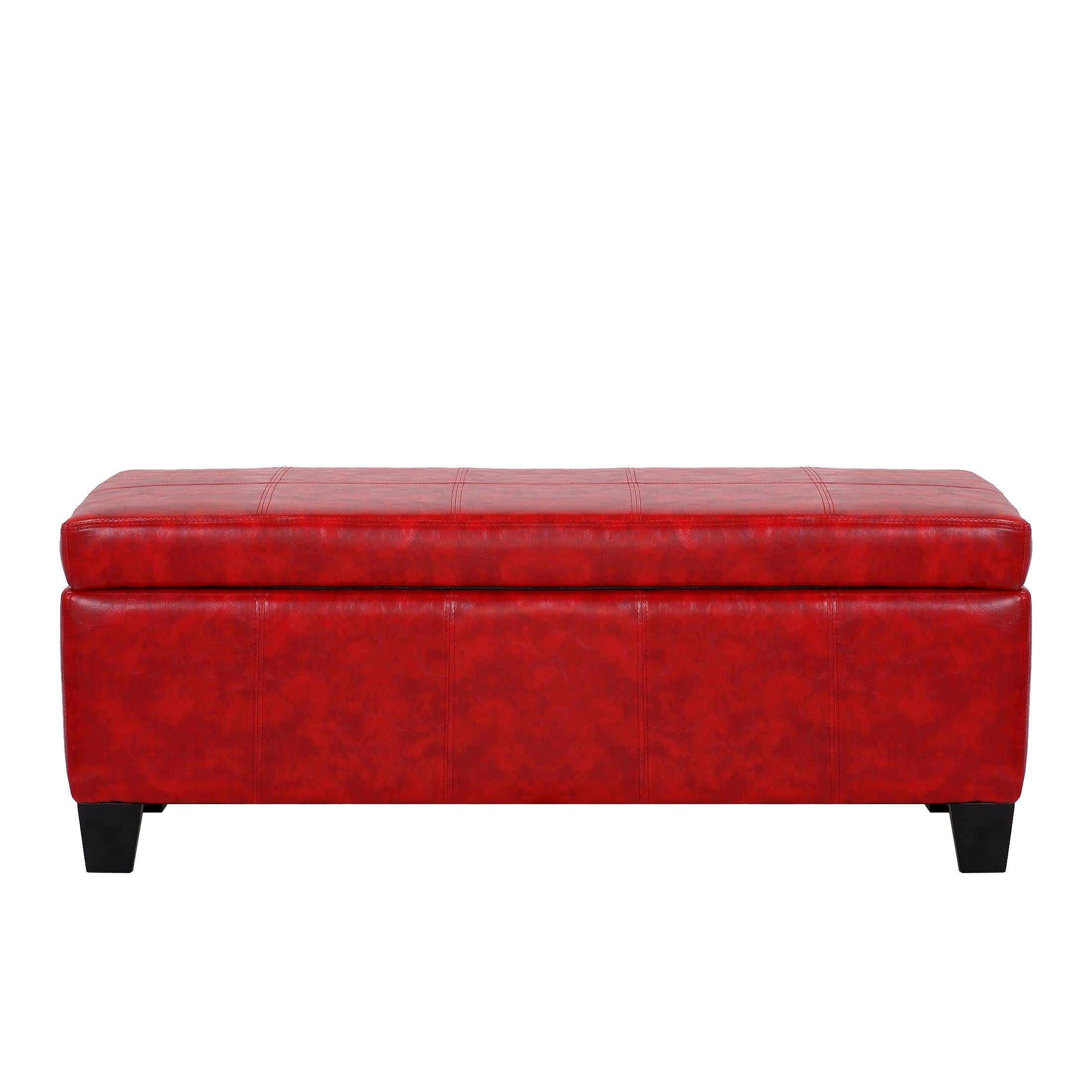 Baltimore Faux Leather Upholstered Storage Ottoman Bench - Costaelm