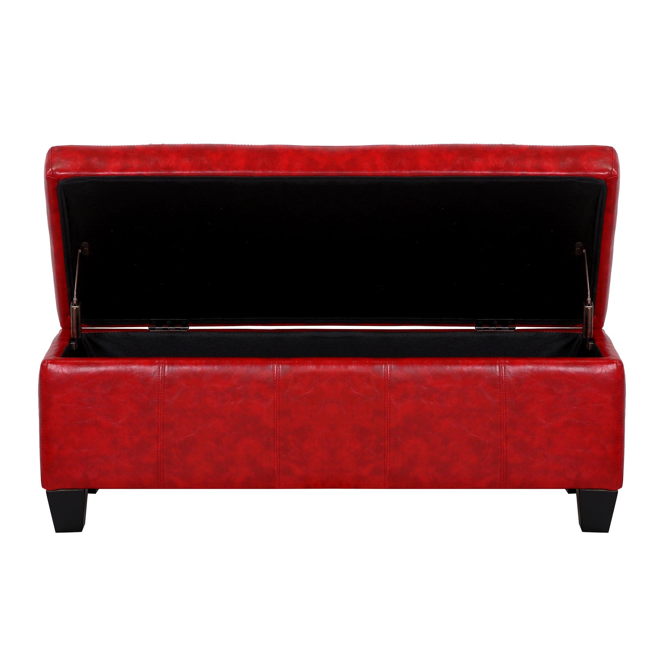 Baltimore Faux Leather Upholstered Storage Ottoman Bench - Costaelm