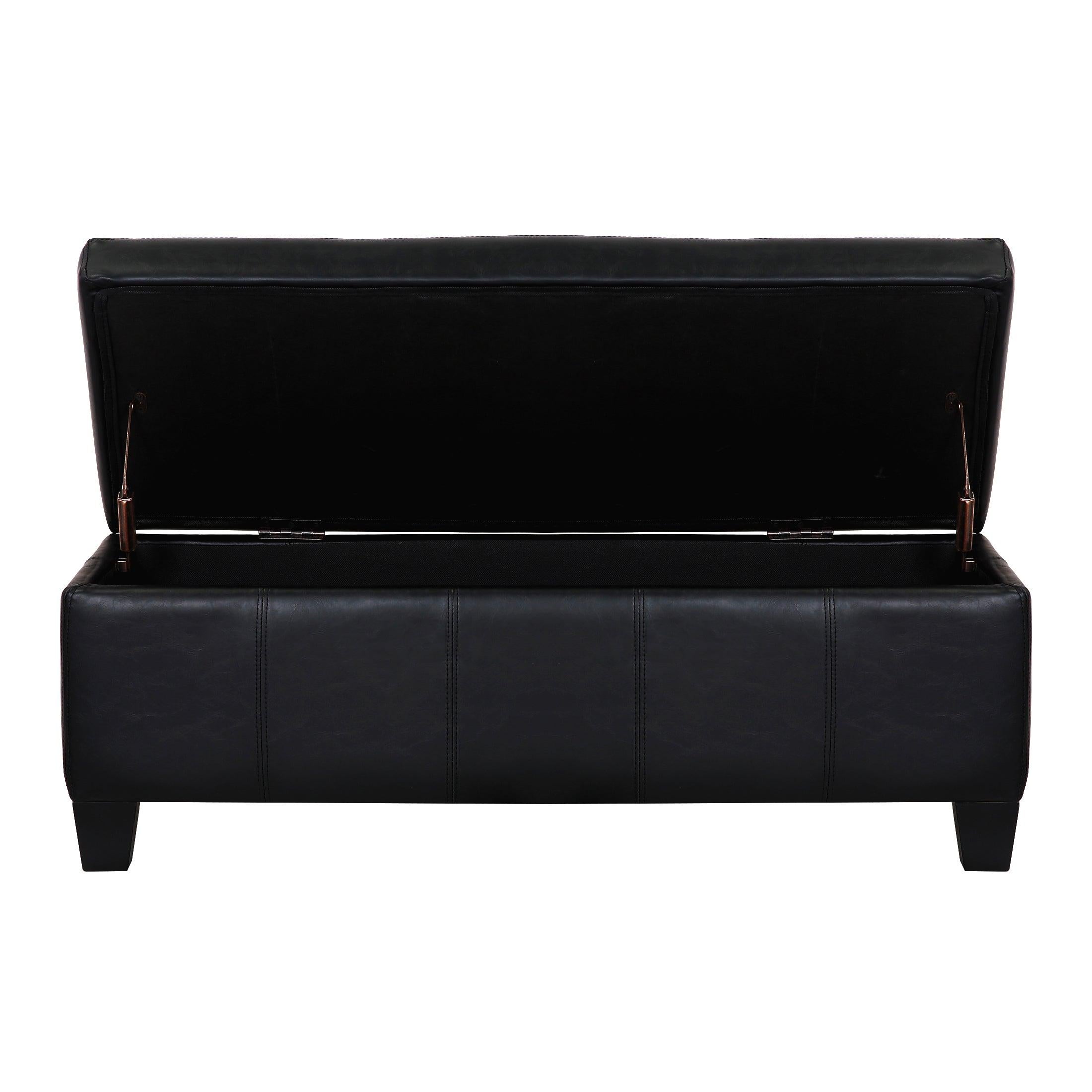Baltimore Faux Leather Upholstered Storage Ottoman Bench - Costaelm