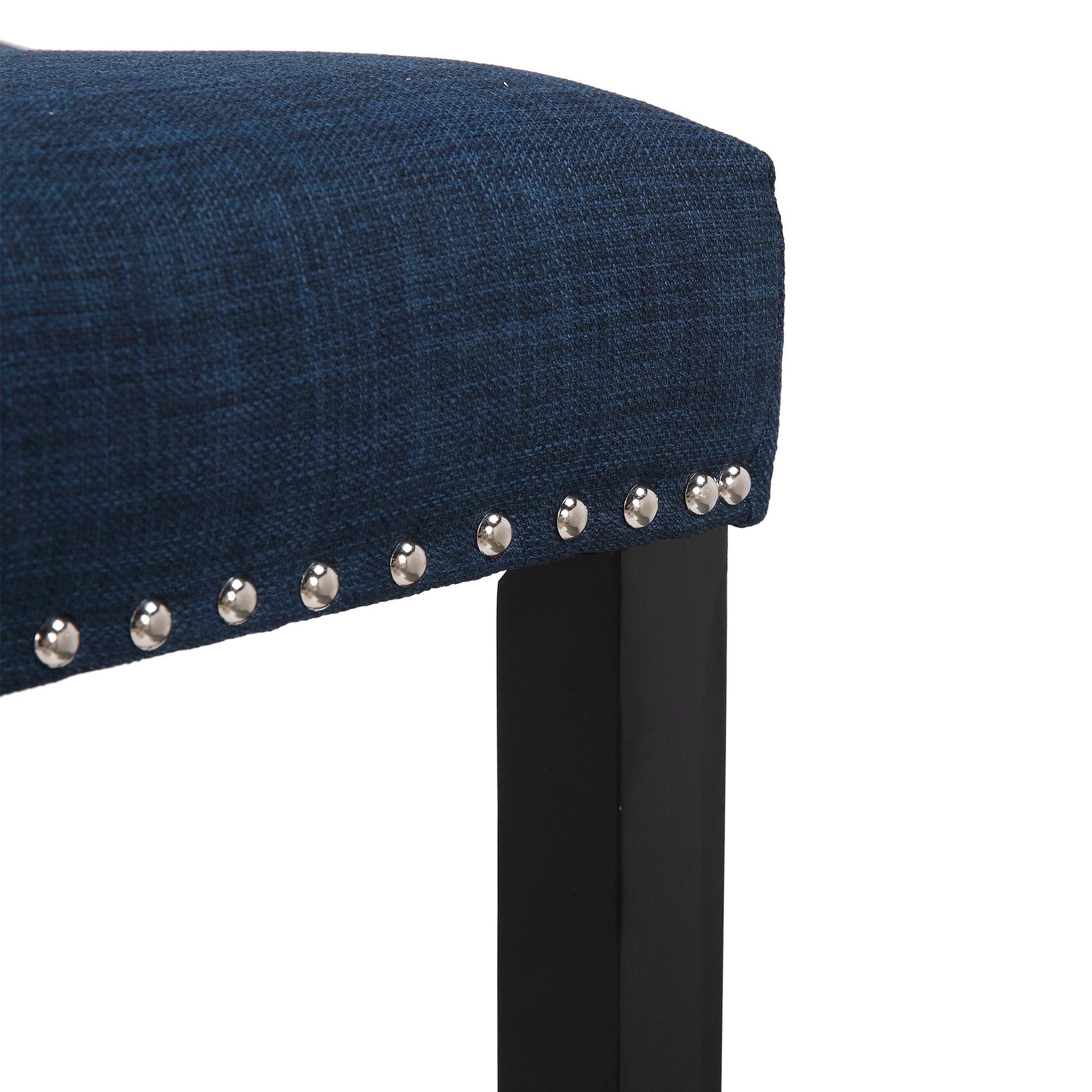 Bulmon 24" inch Upholstered Bar Stool with Nailhead Trim - Costaelm