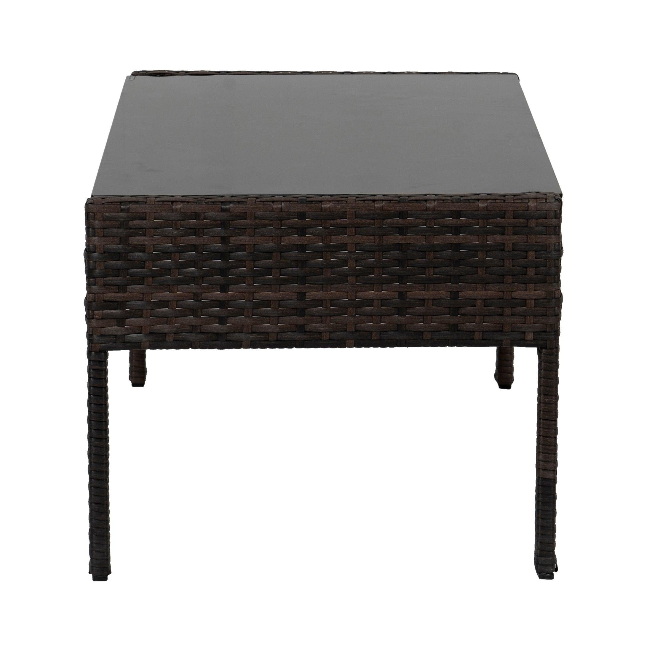 Costa 4-Piece Outdoor Patio Conversation Set Coffee PE Rattan Wicker - Costaelm