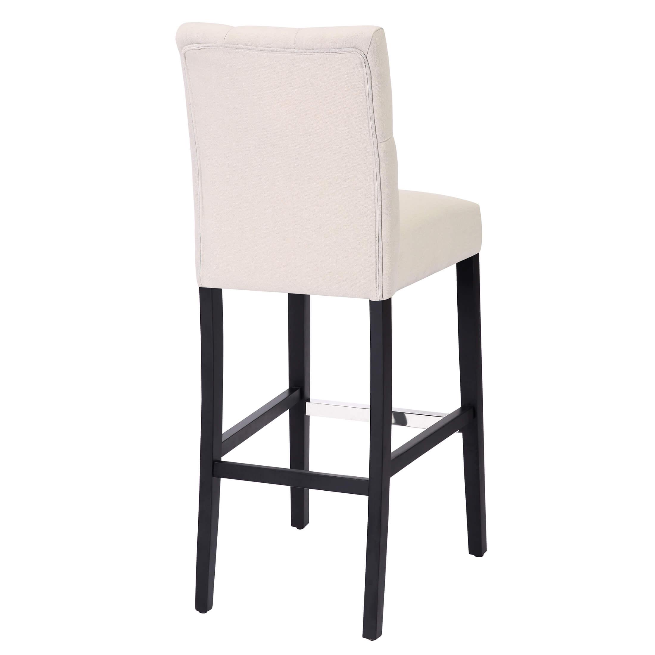 Jameson 29" Linen Fabric Tufted Upholstered Bar Stool Black - Costaelm