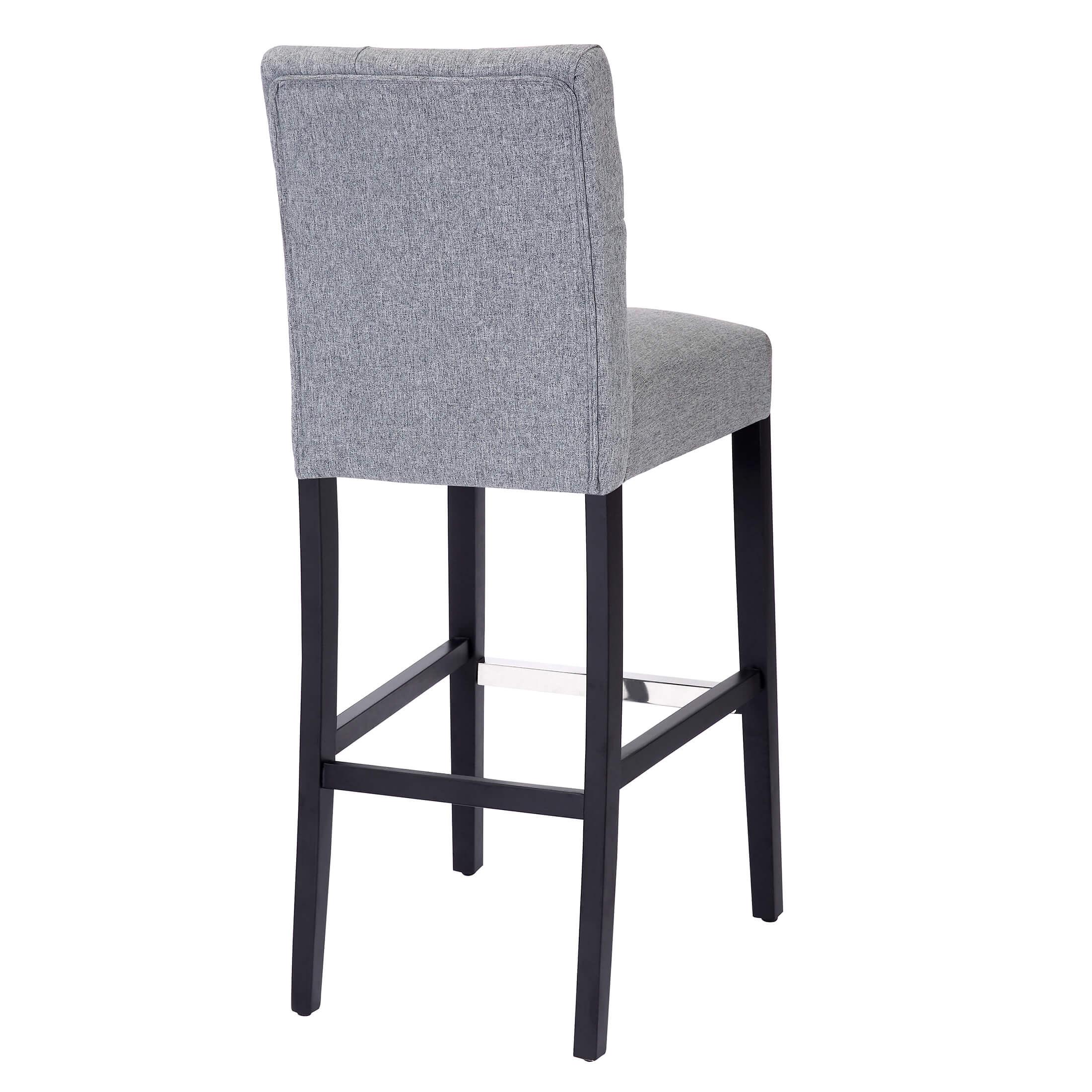 Jameson 29" Linen Fabric Tufted Upholstered Bar Stool Black - Costaelm