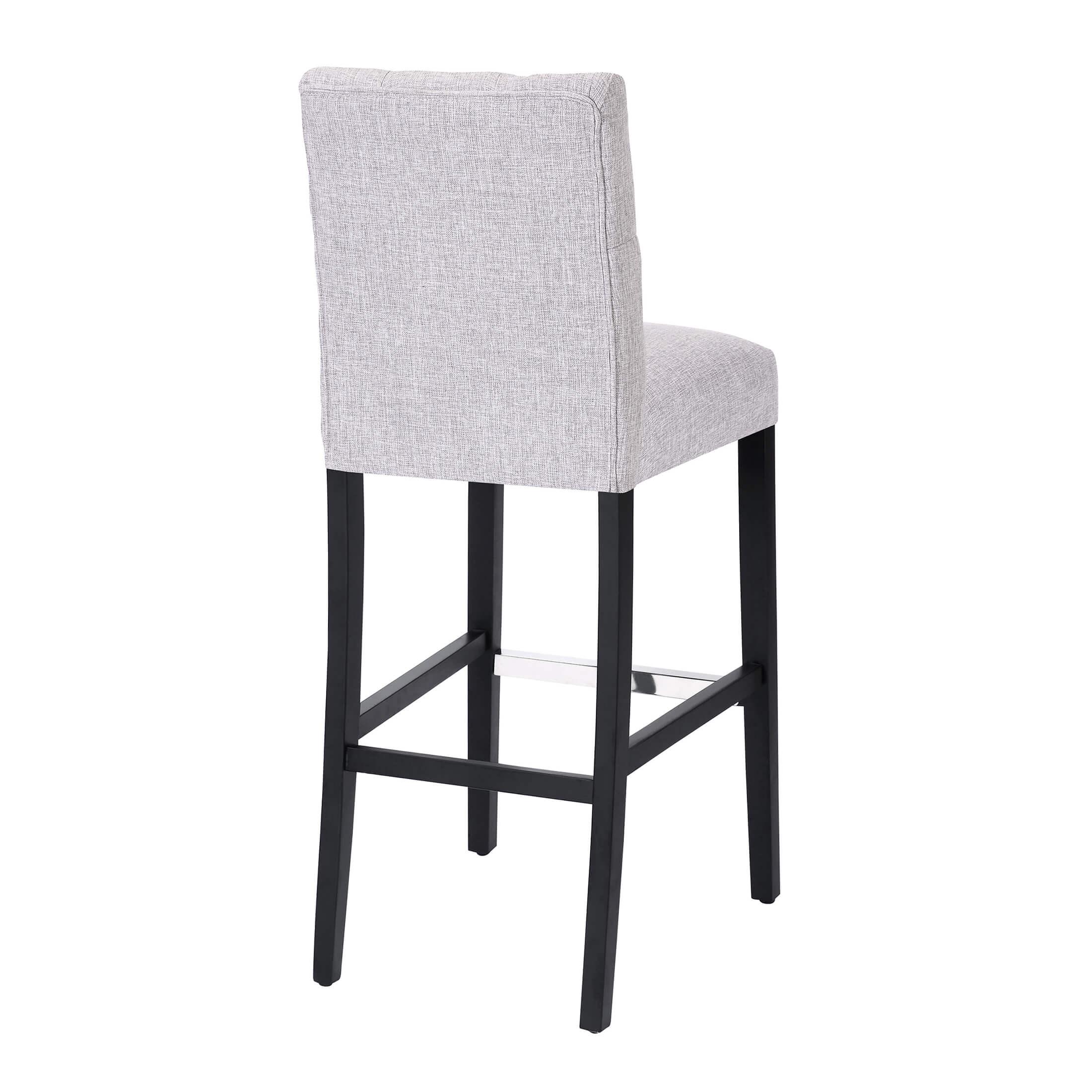 Jameson 29" Linen Fabric Tufted Upholstered Bar Stool Black - Costaelm