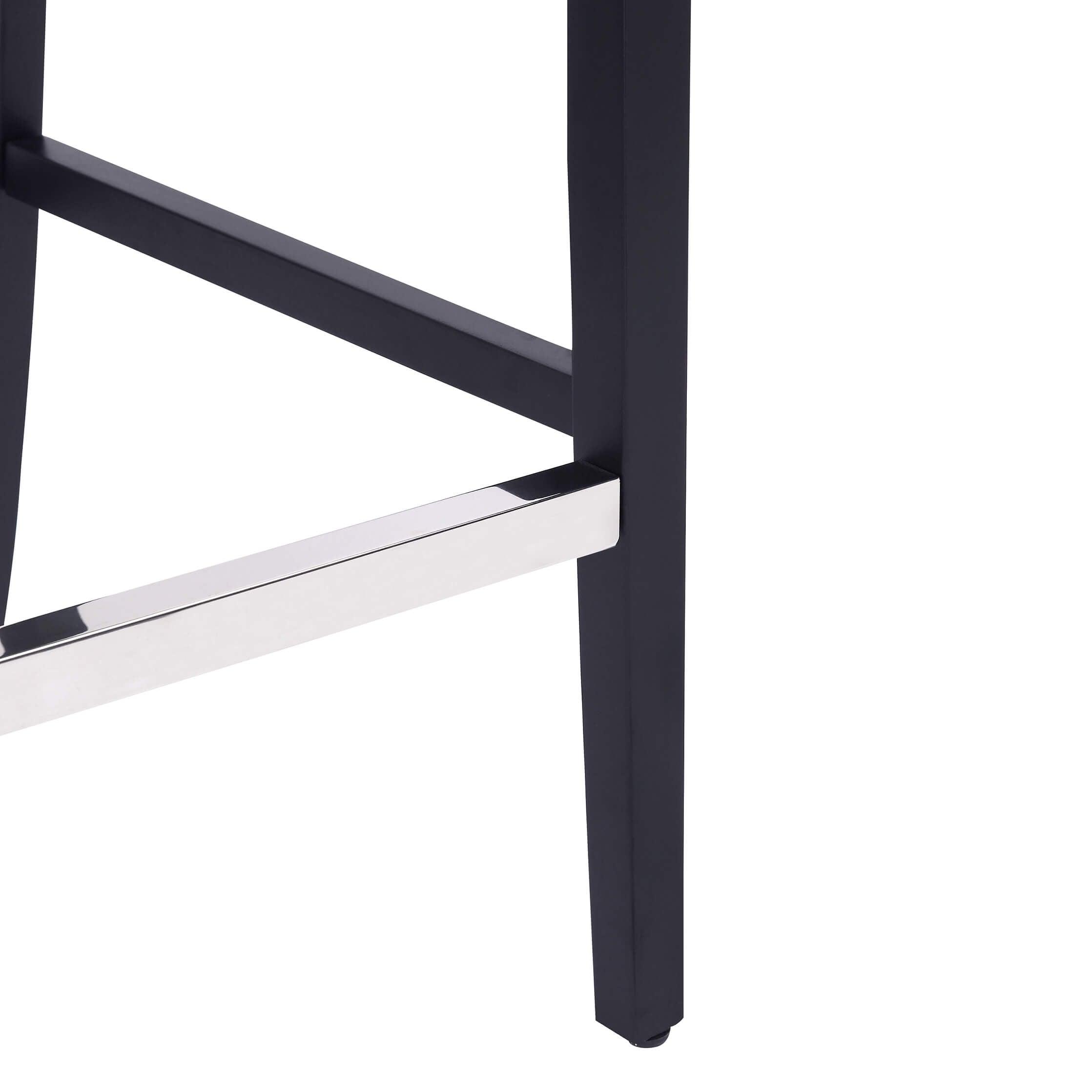 Jameson 29" Linen Fabric Tufted Upholstered Bar Stool Black - Costaelm