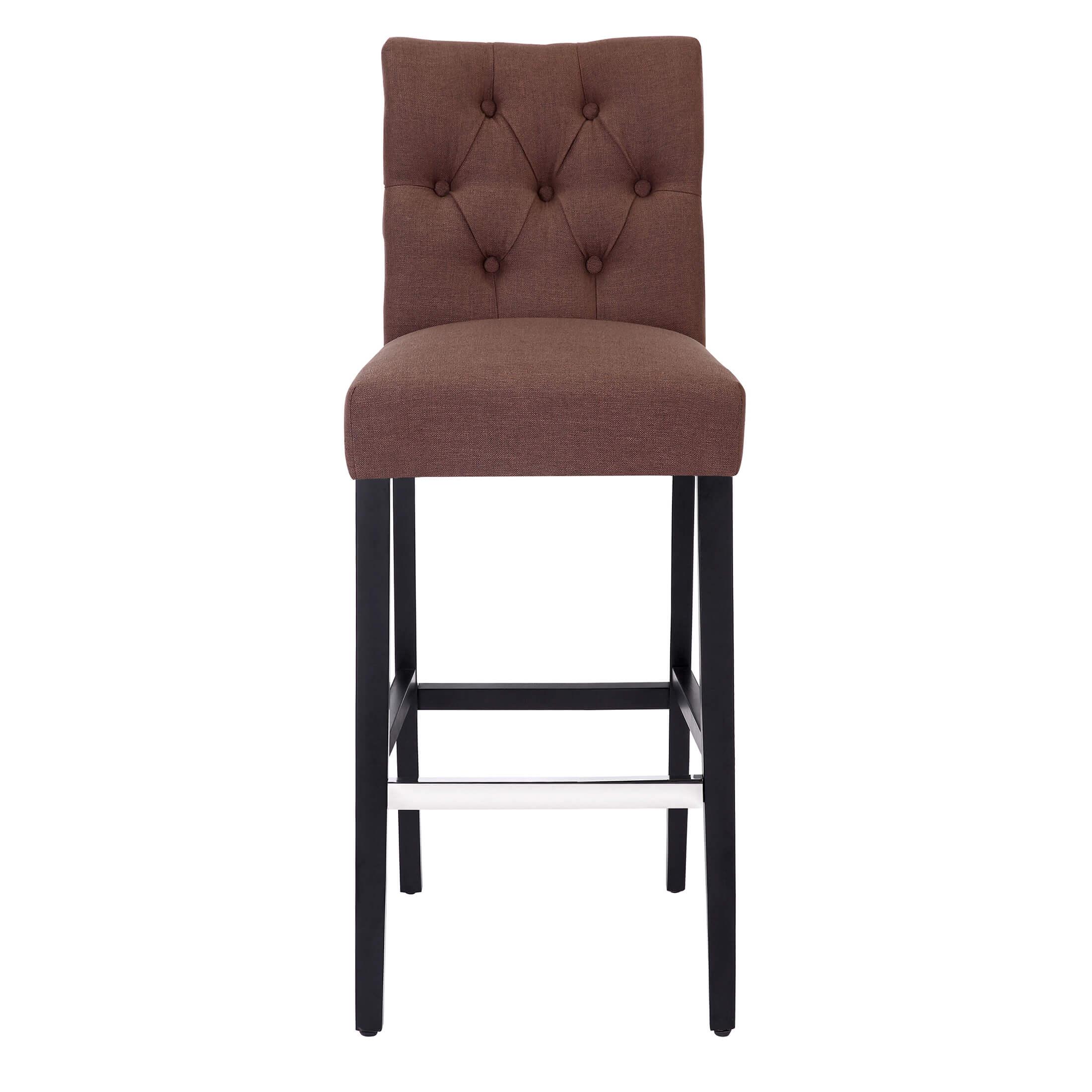 Jameson 29" Linen Fabric Tufted Upholstered Bar Stool Black (Set of 2) - Costaelm