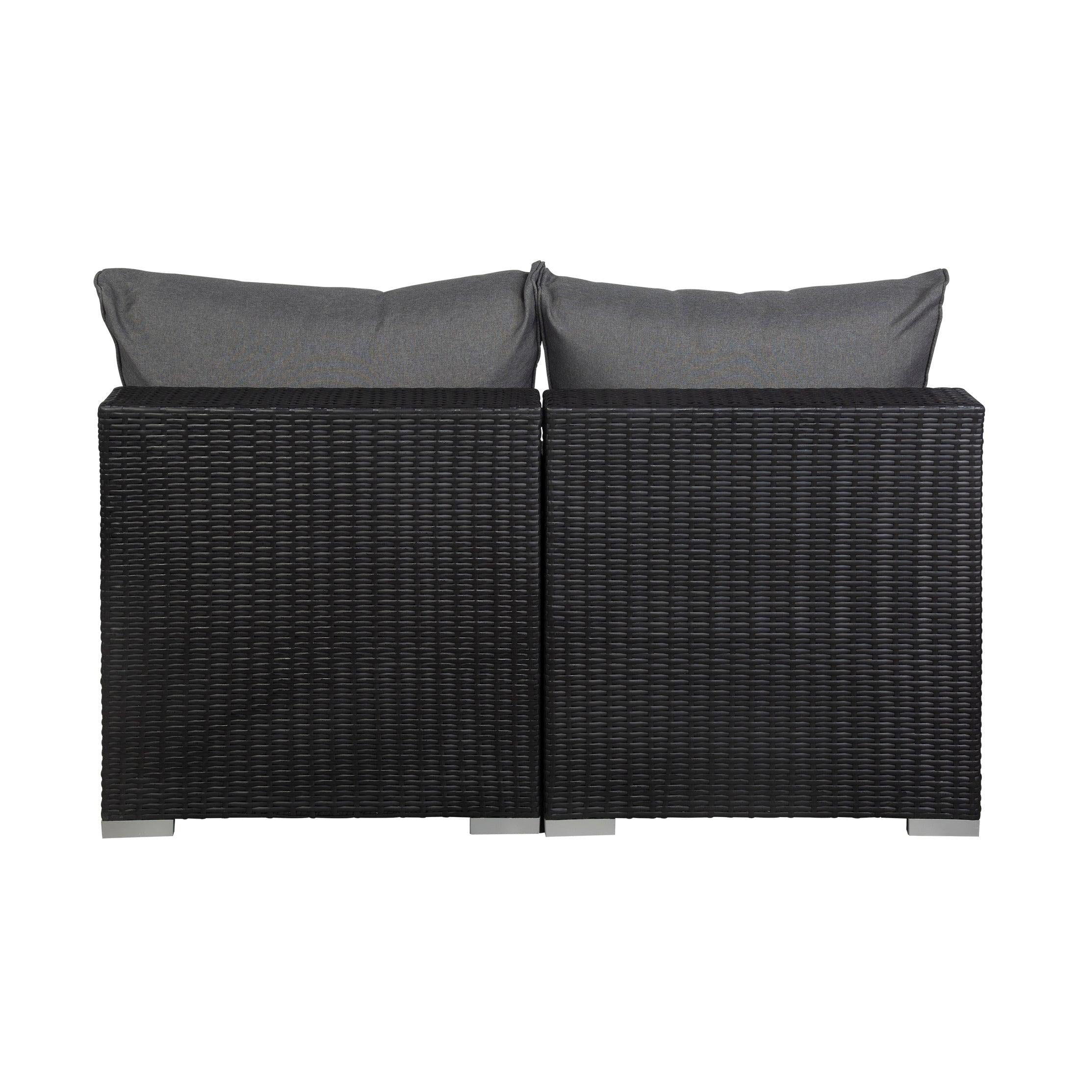 London 2-Piece Outdoor Patio Modular Armless Sofa Espresso/Gray - Costaelm