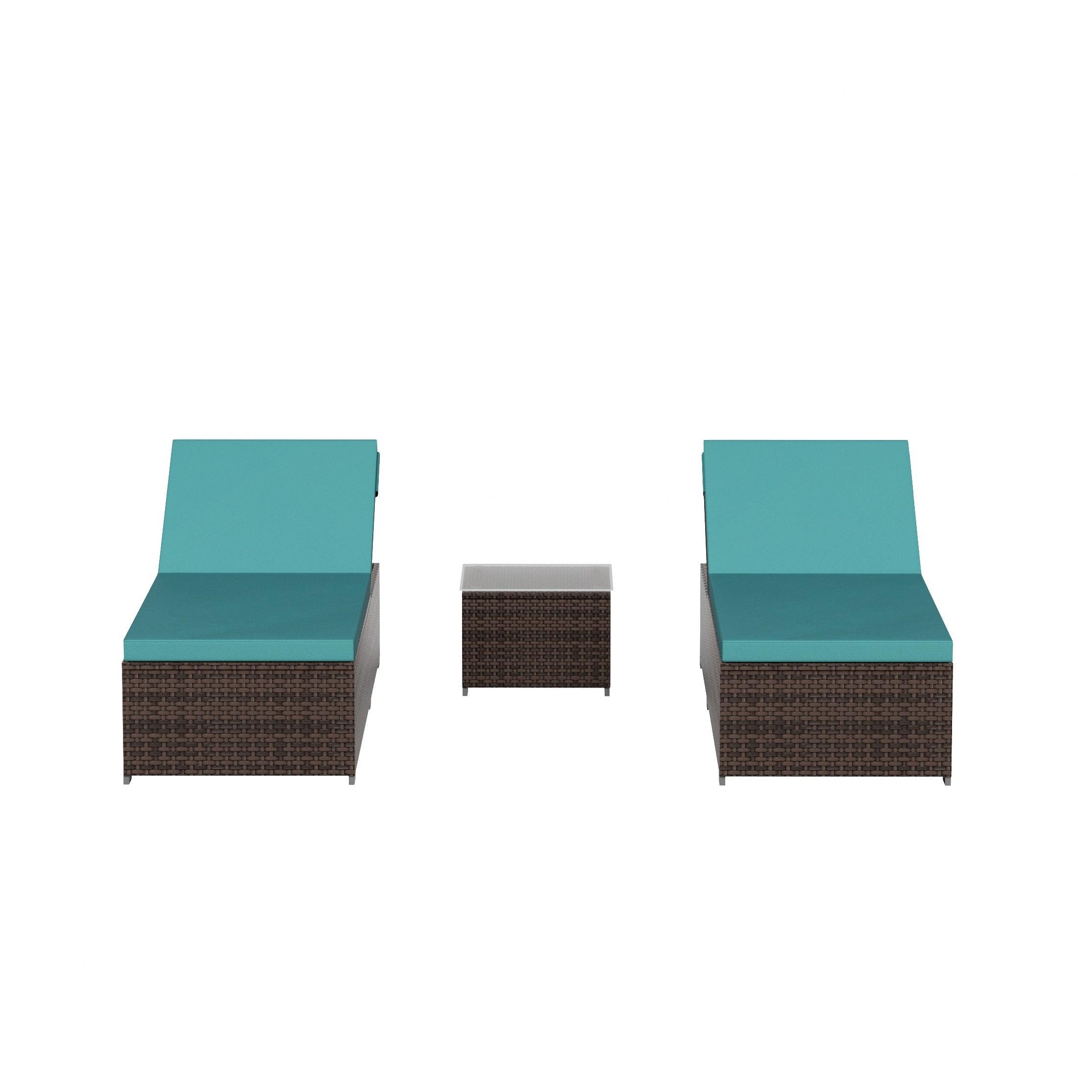 Magnolia Sun Lounger Set With Cushions and Sidetable - Costaelm