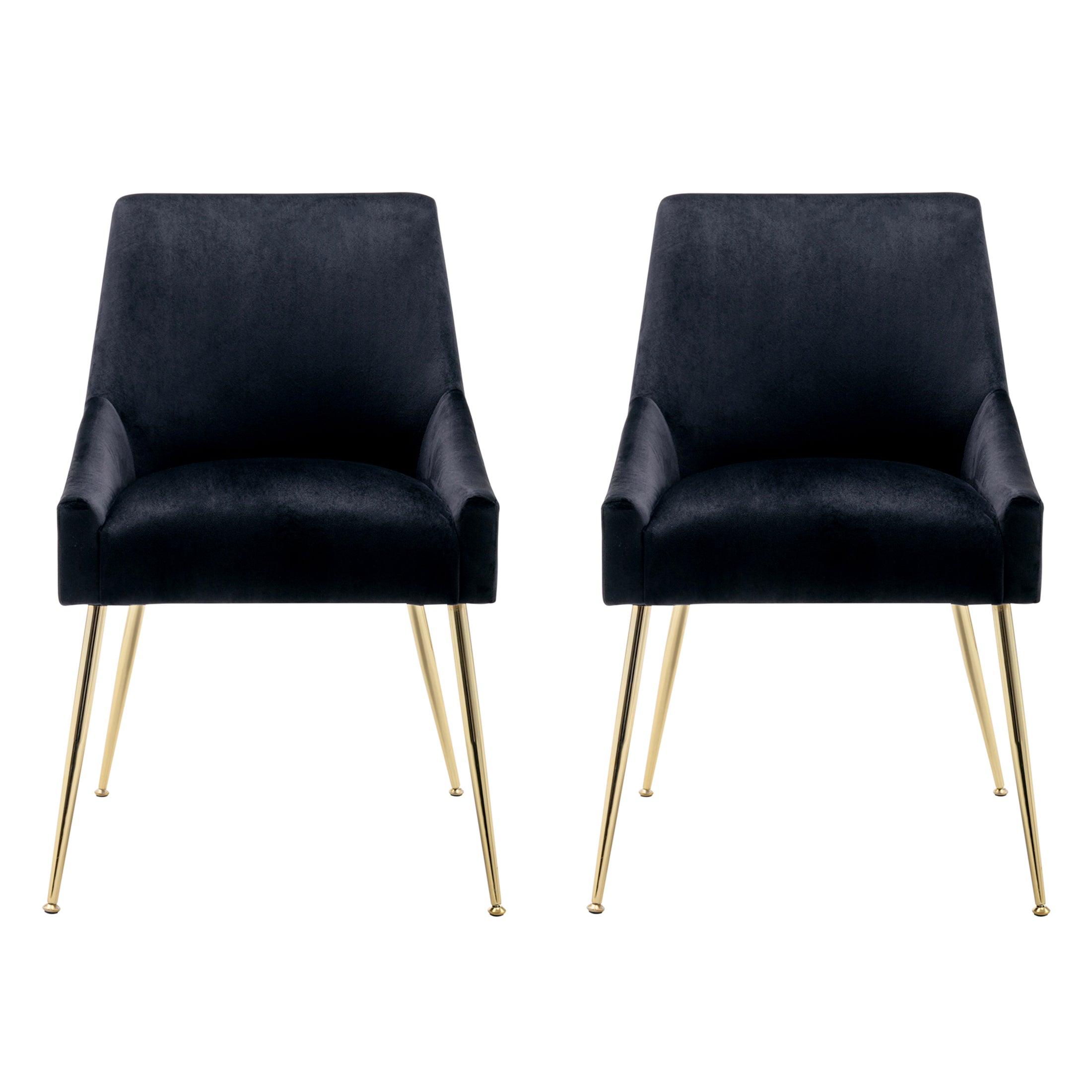 Makala Velvet Accent Chair Mid Century Upholstered (Set of 2) - Costaelm