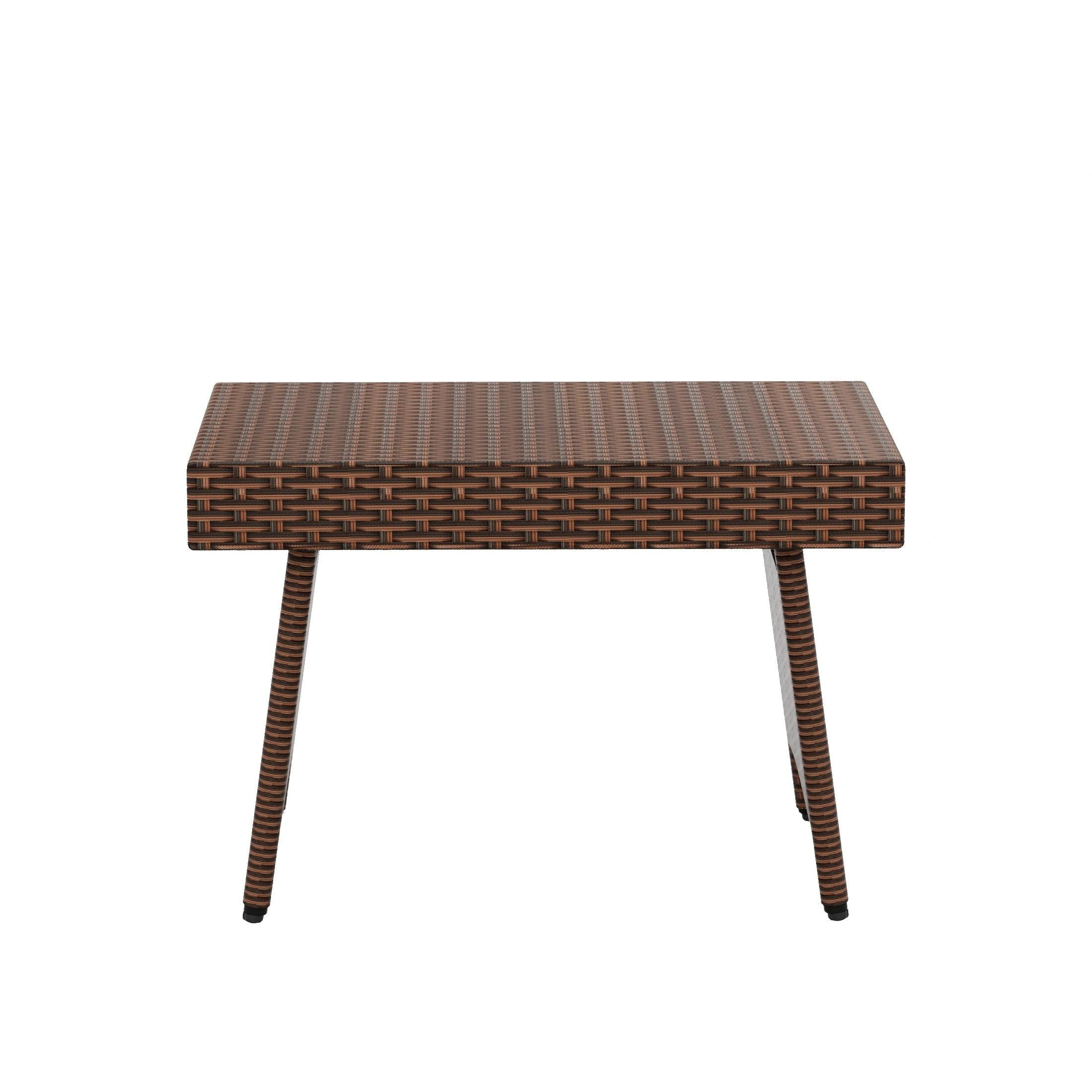 Monroe Outdoor Wicker Rattan Foldable Side Table - Costaelm
