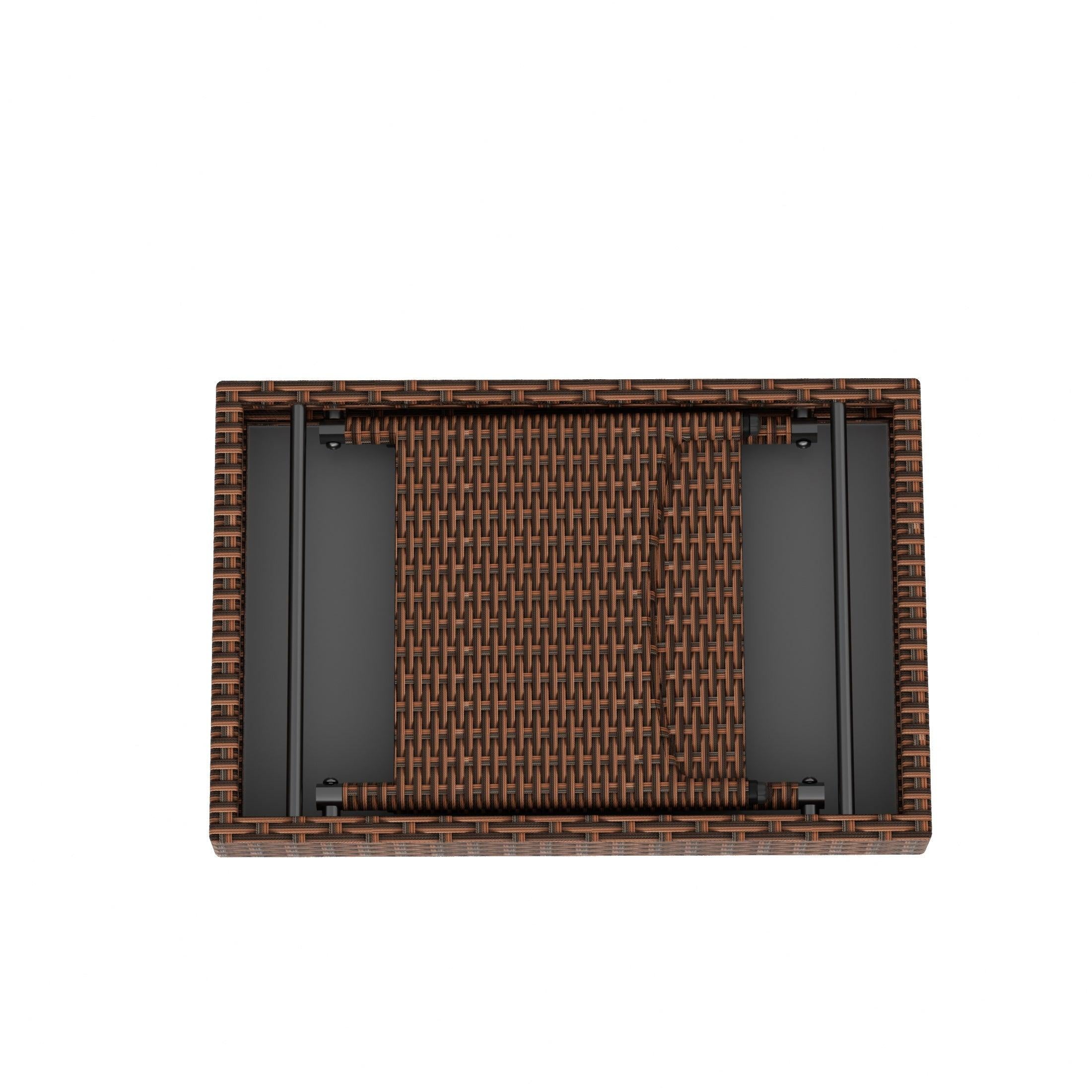 Monroe Outdoor Wicker Rattan Foldable Side Table - Costaelm