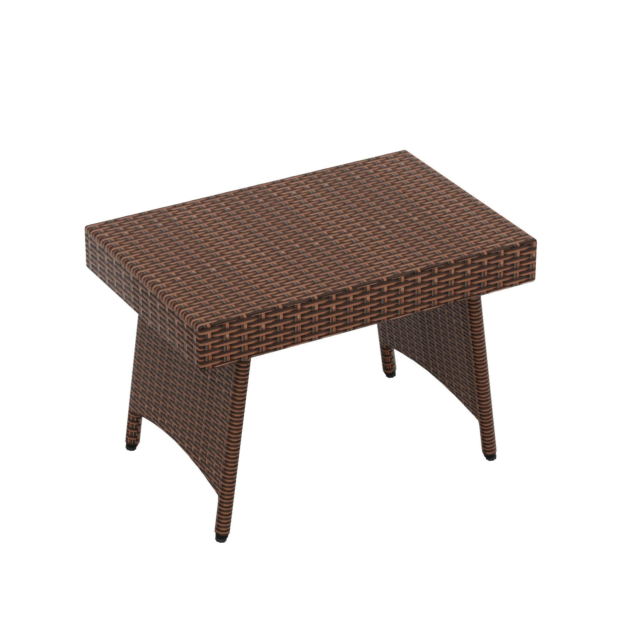 Monroe Outdoor Wicker Rattan Foldable Side Table - Costaelm