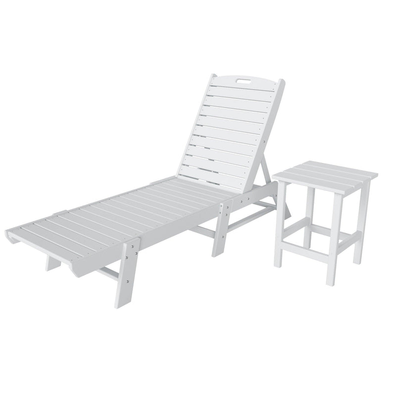 Paradise 2-Piece Set Adirondack Chaise Lounge with Side Table - Costaelm