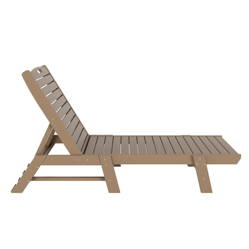 Paradise 2-Piece Set Adirondack Chaise Lounge with Side Table - Costaelm
