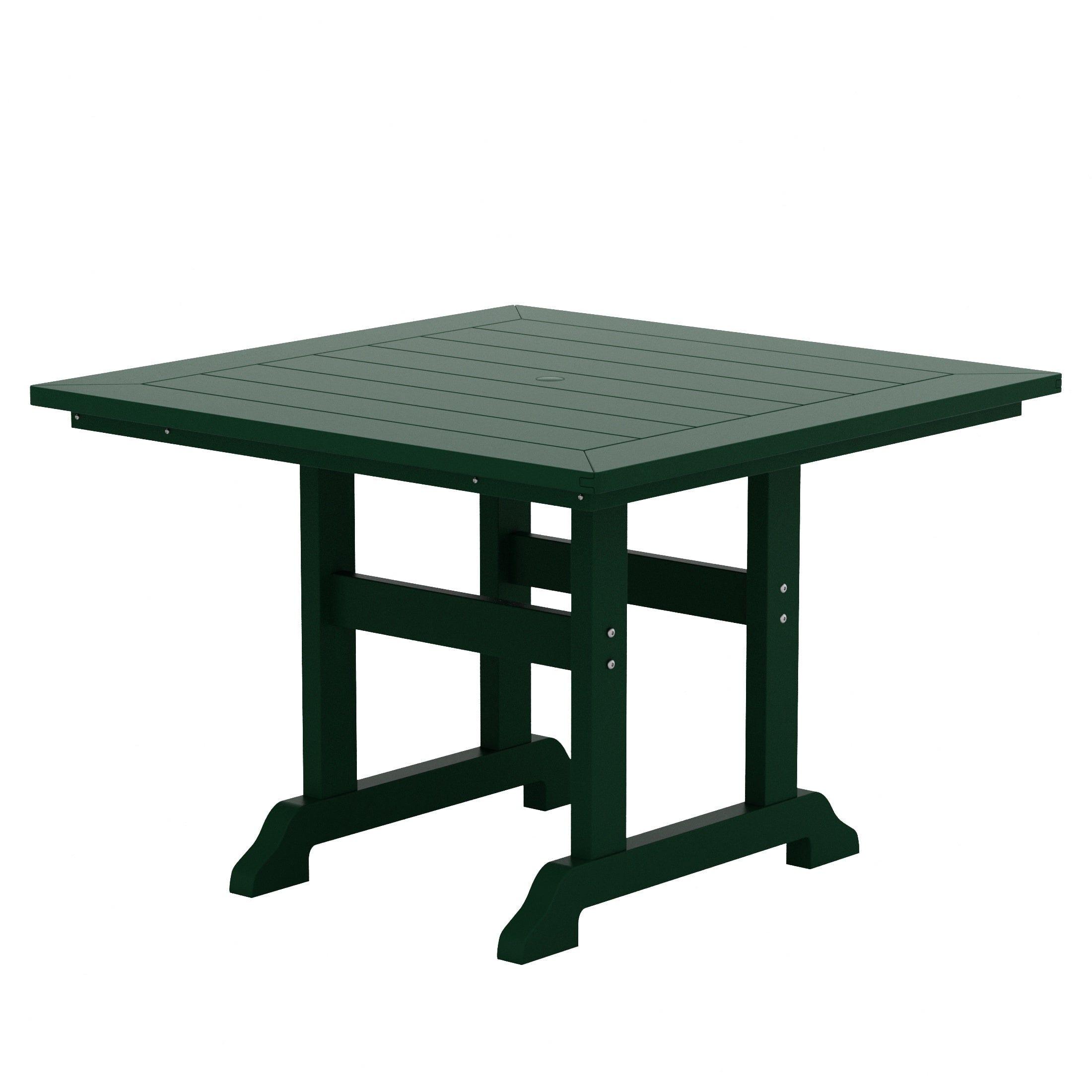 Portside 5 Piece Square Table Shell Back Adirondack Chair Dining Set - Costaelm