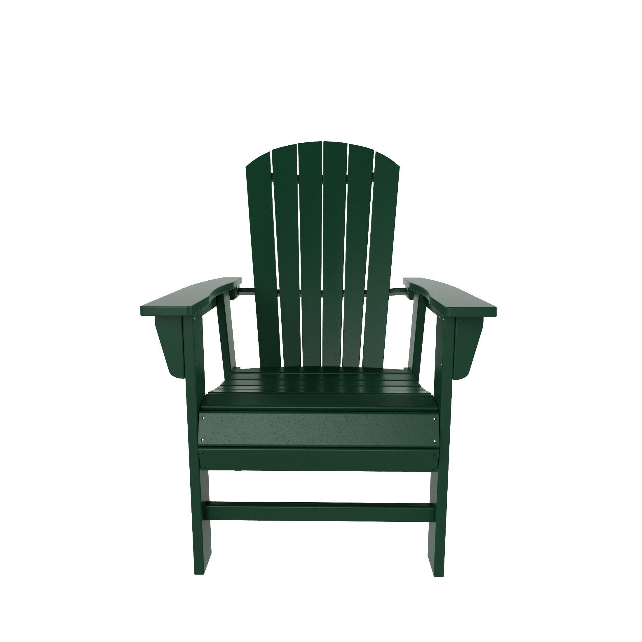 Portside 5 Piece Square Table Shell Back Adirondack Chair Dining Set - Costaelm