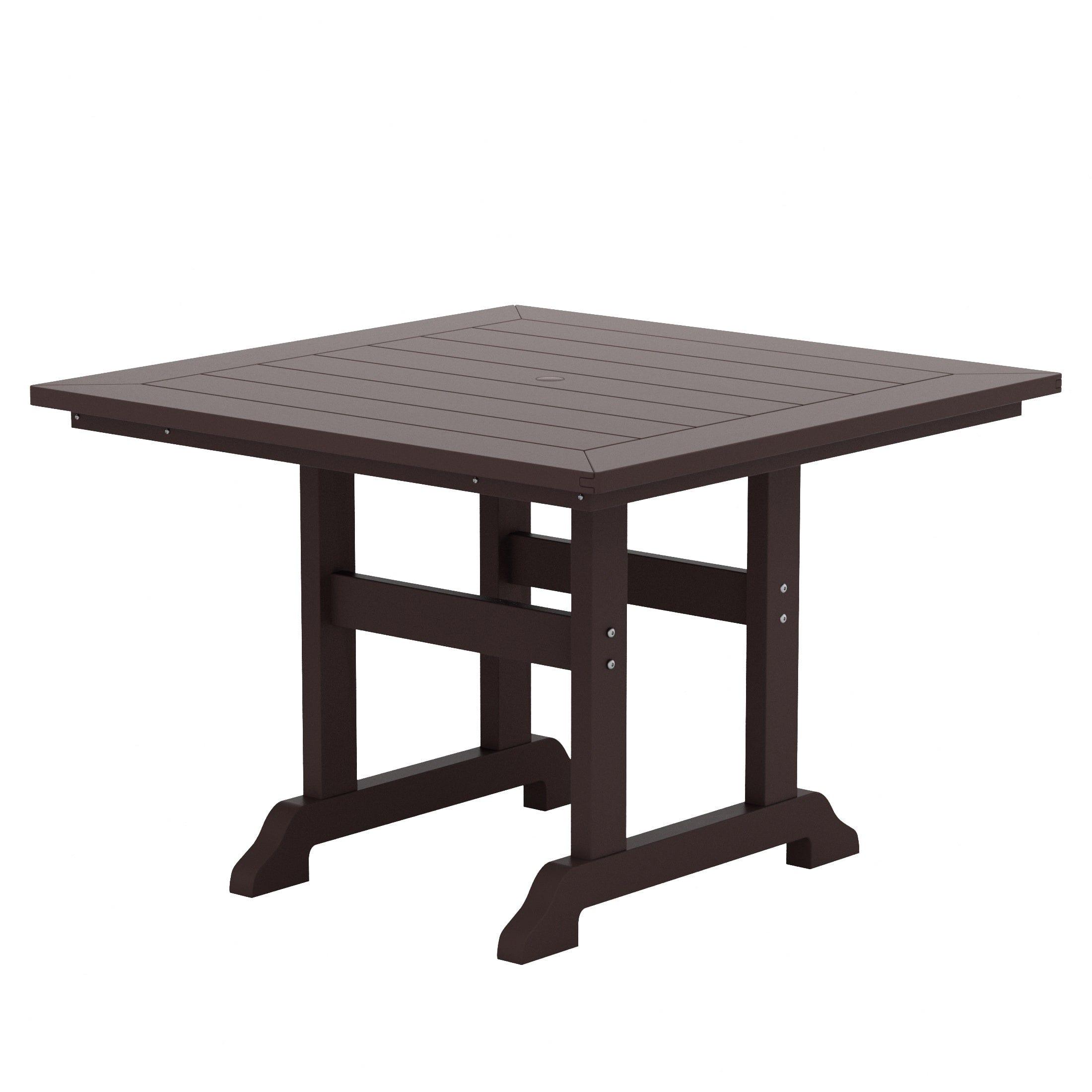 Portside 5 Piece Square Table Shell Back Adirondack Chair Dining Set - Costaelm